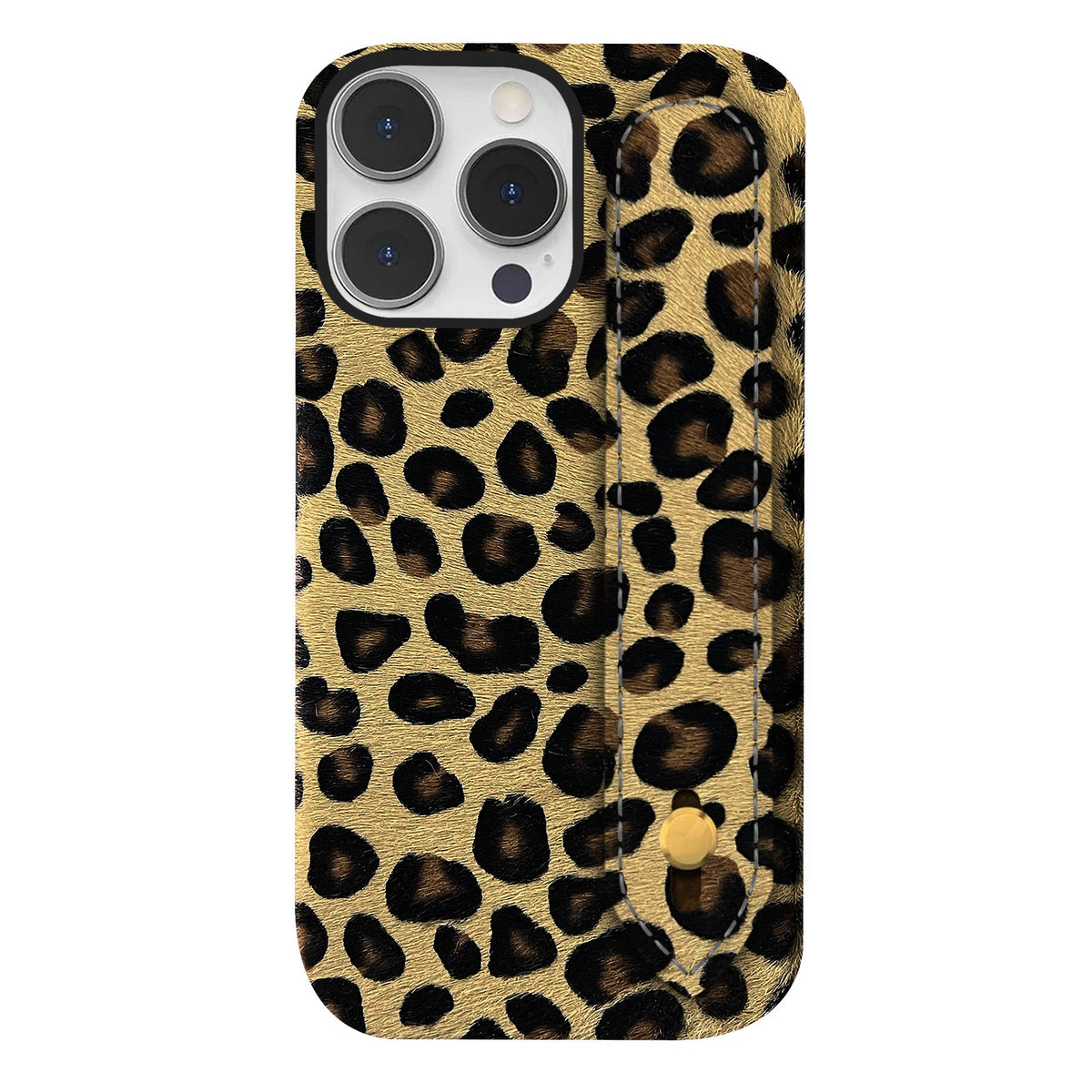 iPhone 13 Pro Max Leather Case — Leopard Handle