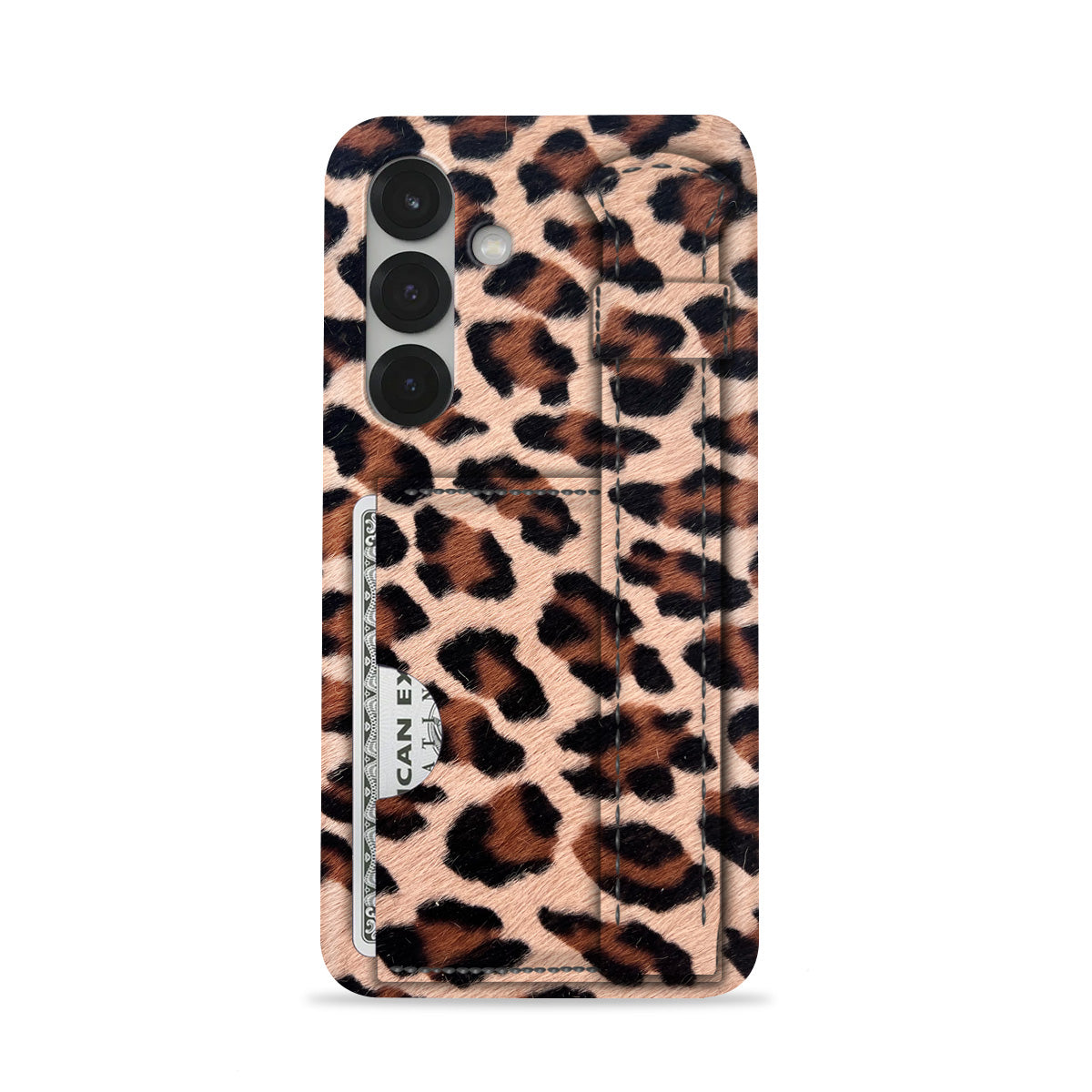 Galaxy S26 Leather Case — Leopard Handle Cardholder