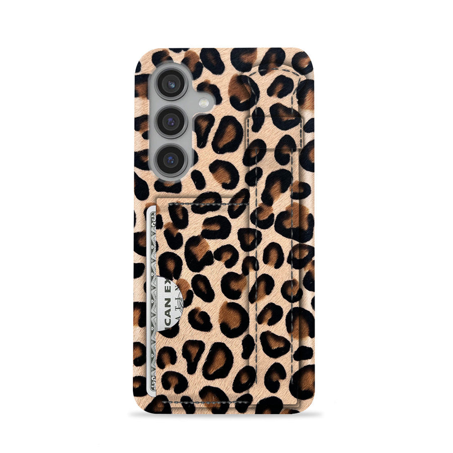 Galaxy S24 Leather Case — Leopard Handle Cardholder