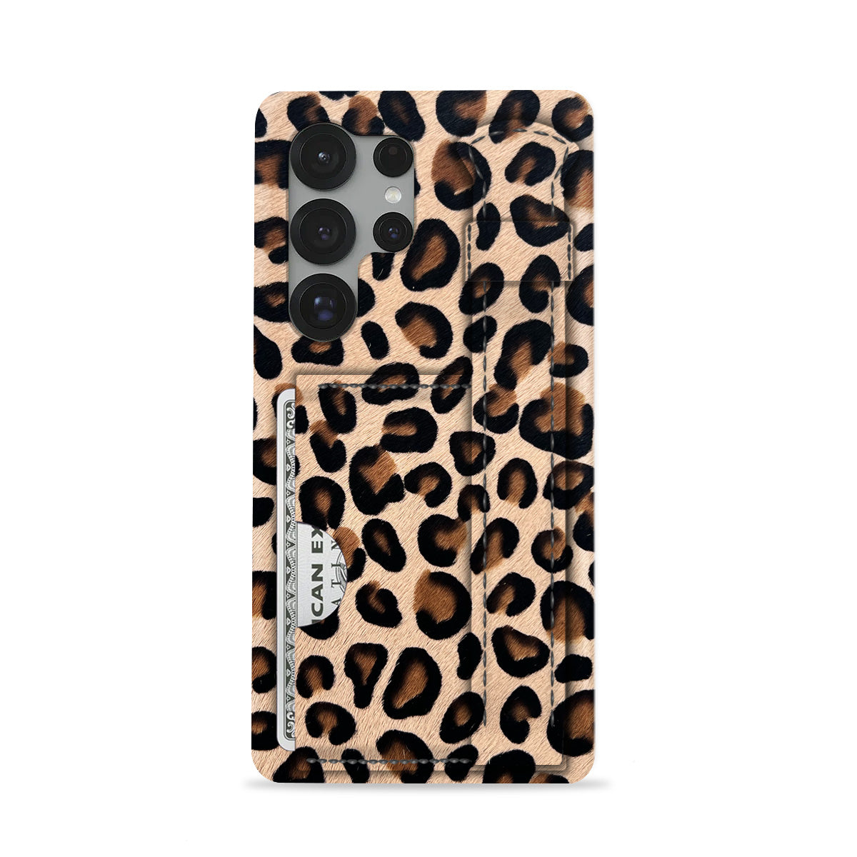 Galaxy S24 Ultra Leather Case — Leopard Handle Cardholder