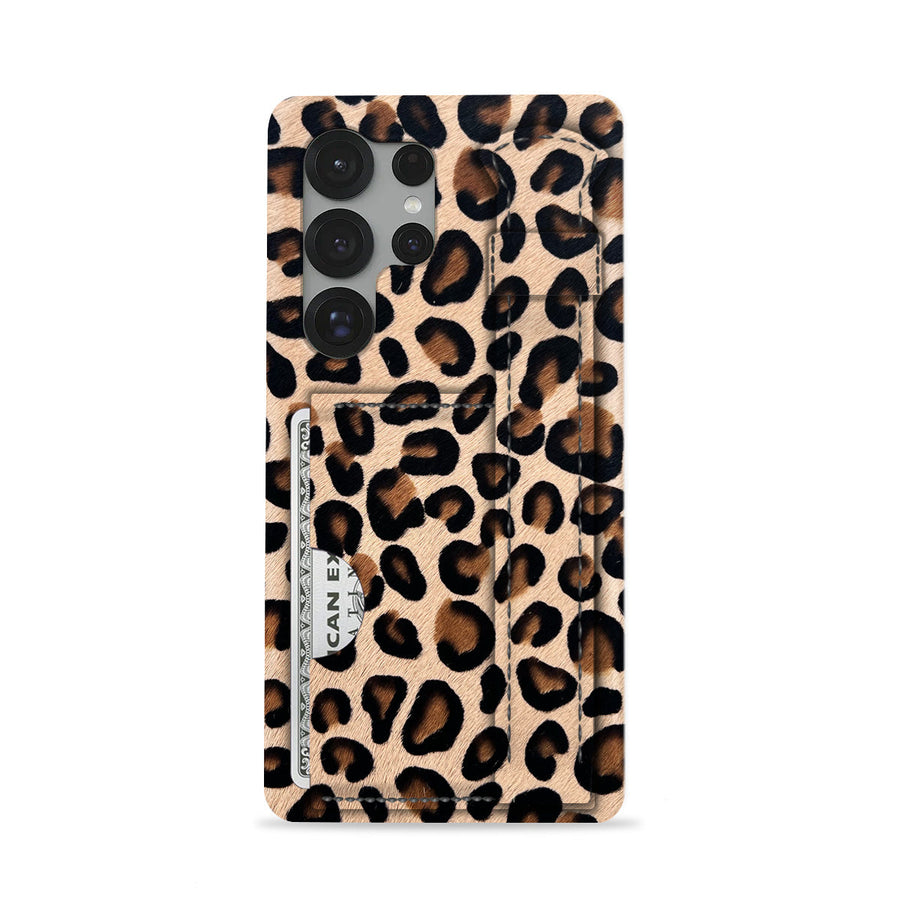 Galaxy S24 Ultra Leather Case — Leopard Handle Cardholder