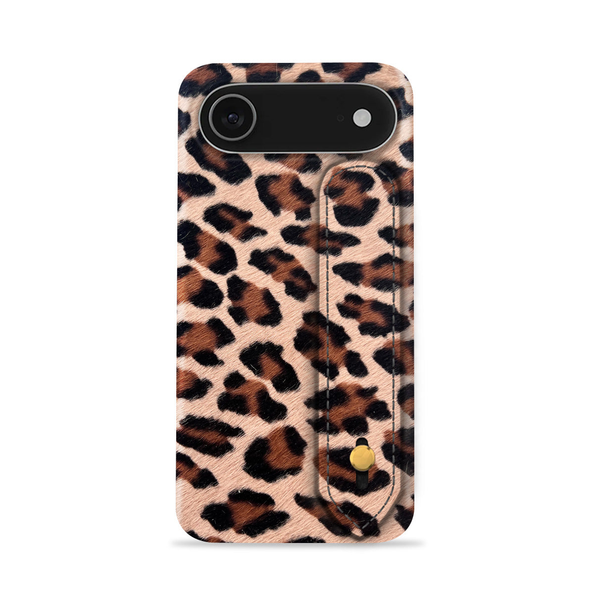 iPhone 17 Air Leather Case — Leopard Handle