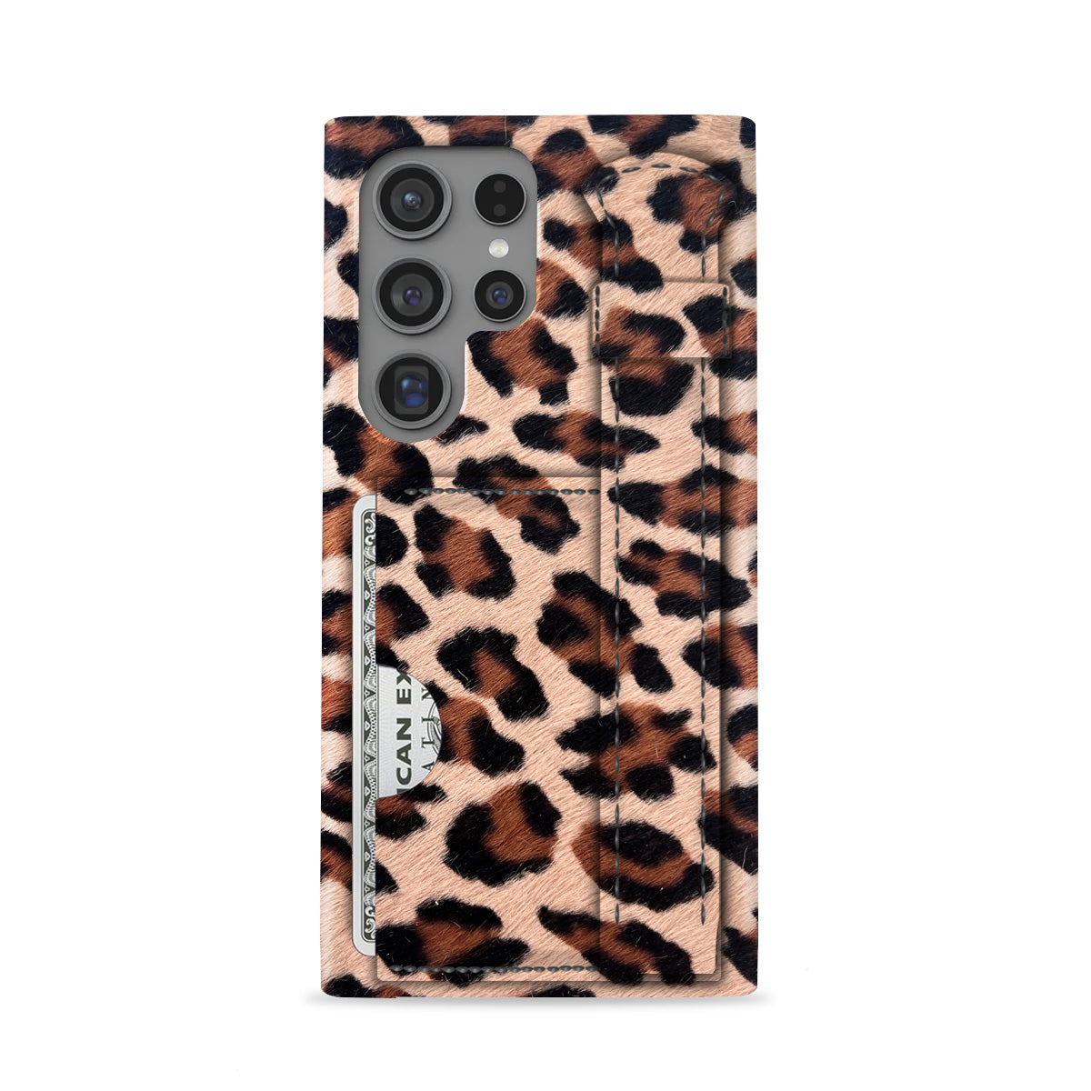 Galaxy S24 Ultra Leather Case — Leopard Handle Cardholder