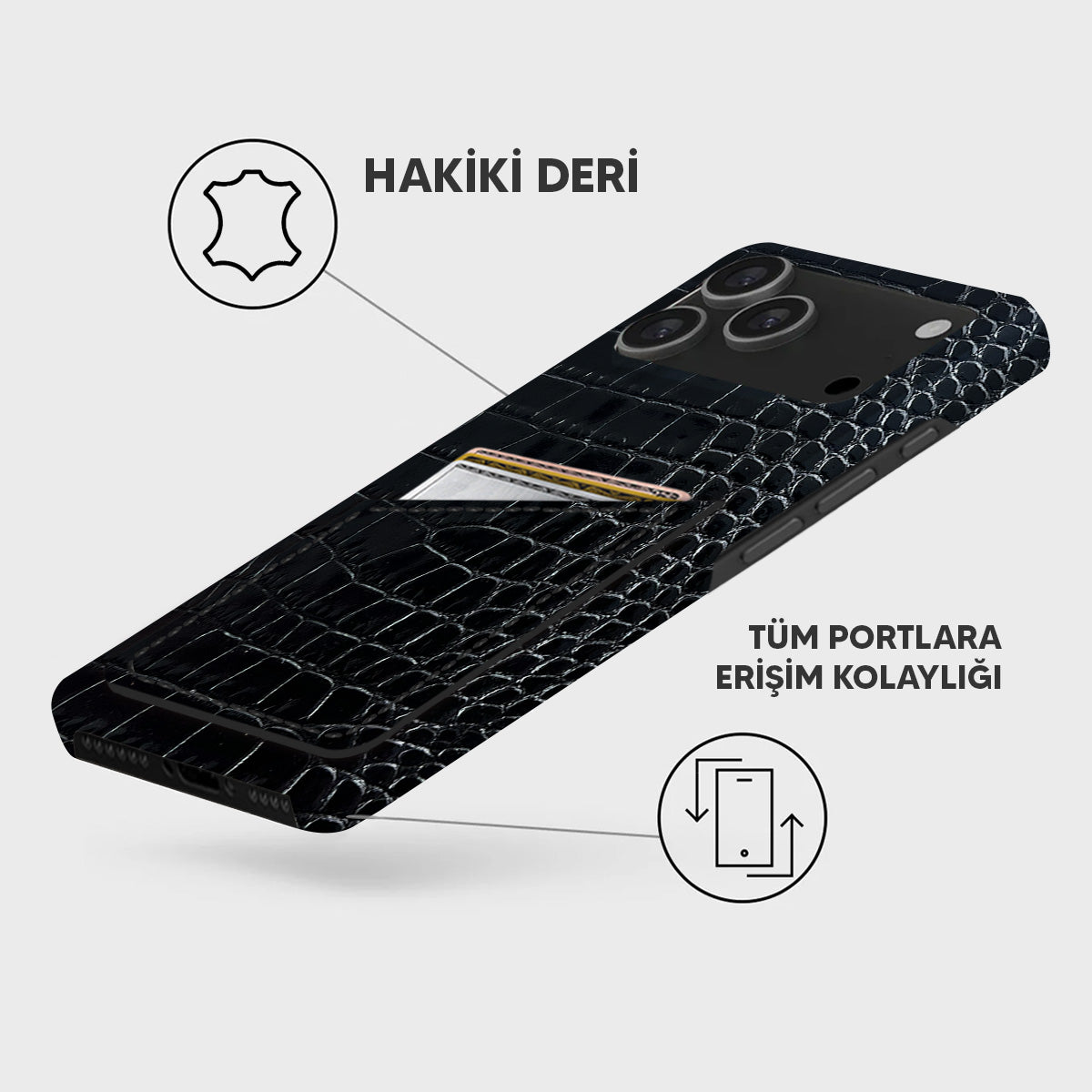 iPhone 18 Pro Leather Case — Neo Cardholder