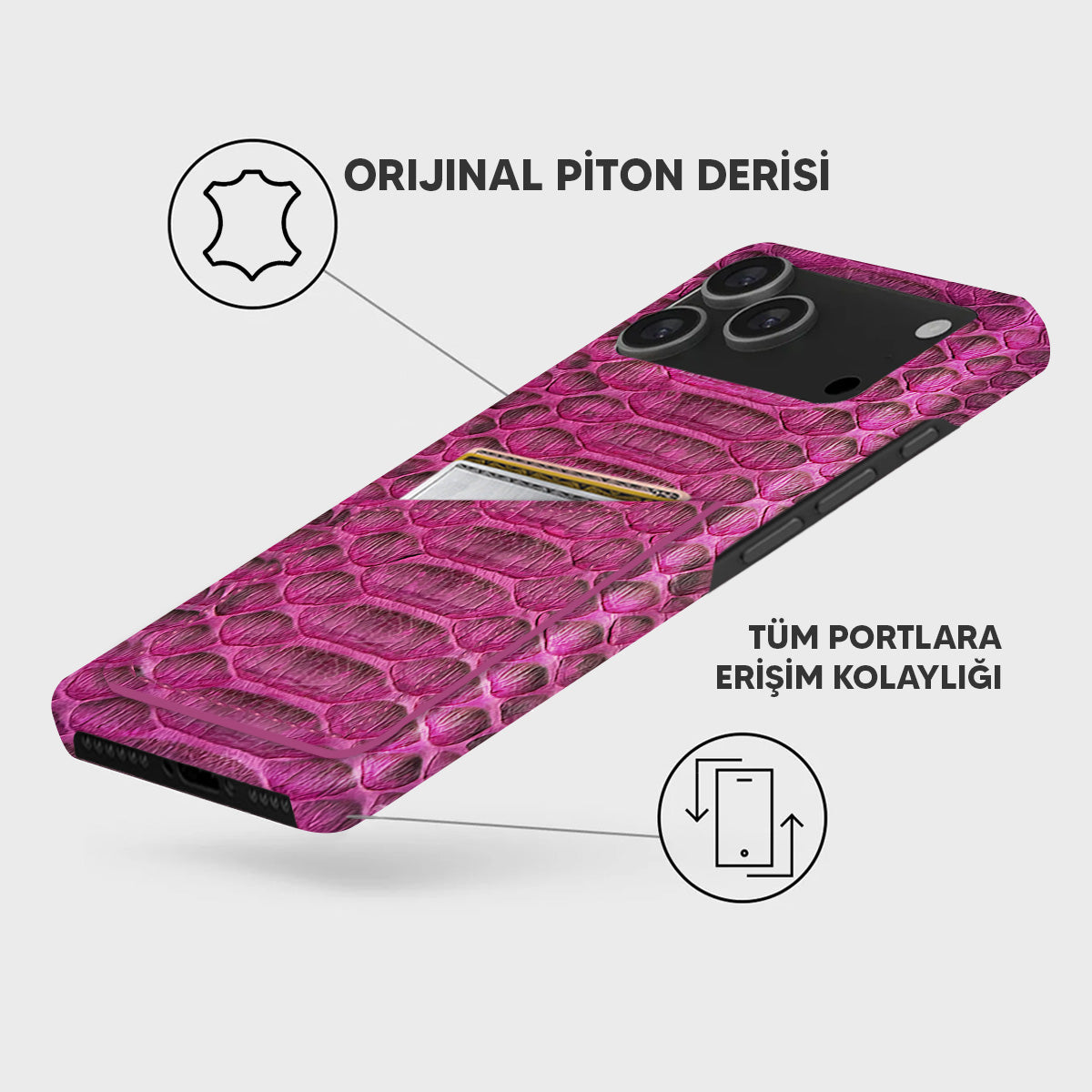 iPhone 18 Pro Max Leather Case — Piton Cardholder