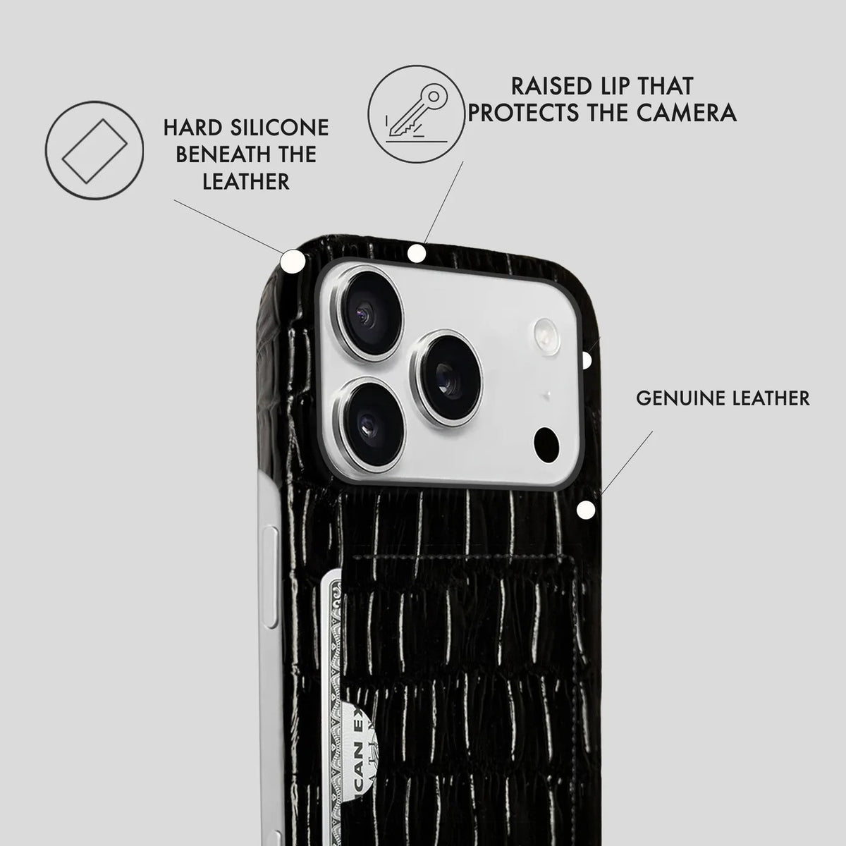 iPhone 18 Pro Max Leather Case — Vega Cardholder