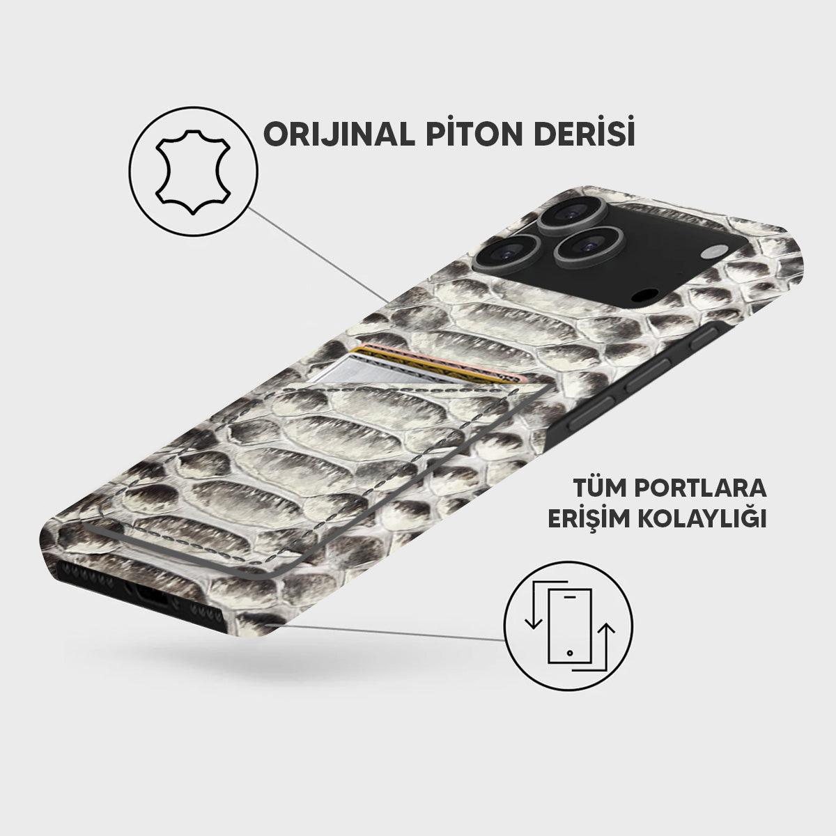 iPhone 18 Pro Max Leather Case — Piton Cardholder