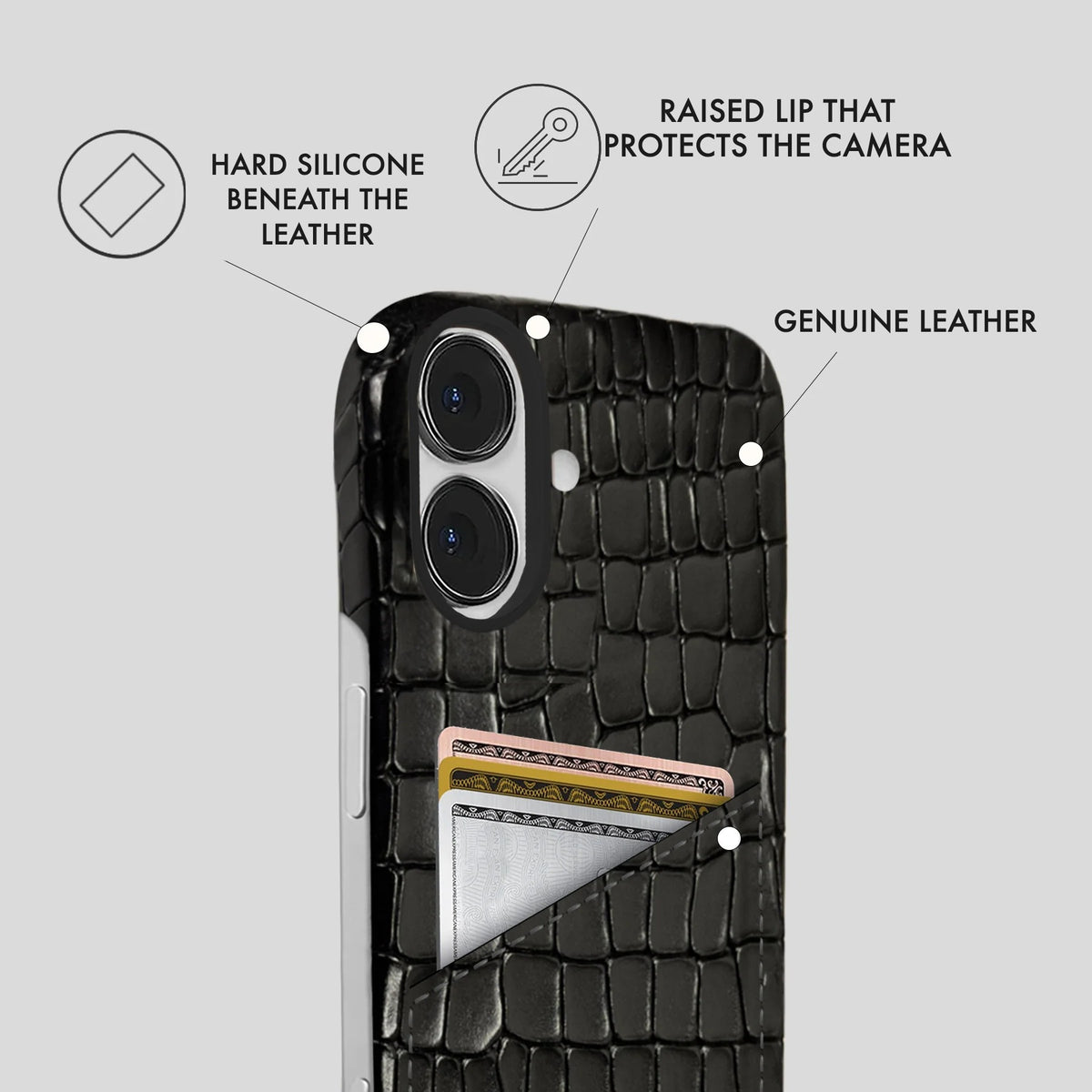 iPhone 16 Leather Case — Lusso Cardholder