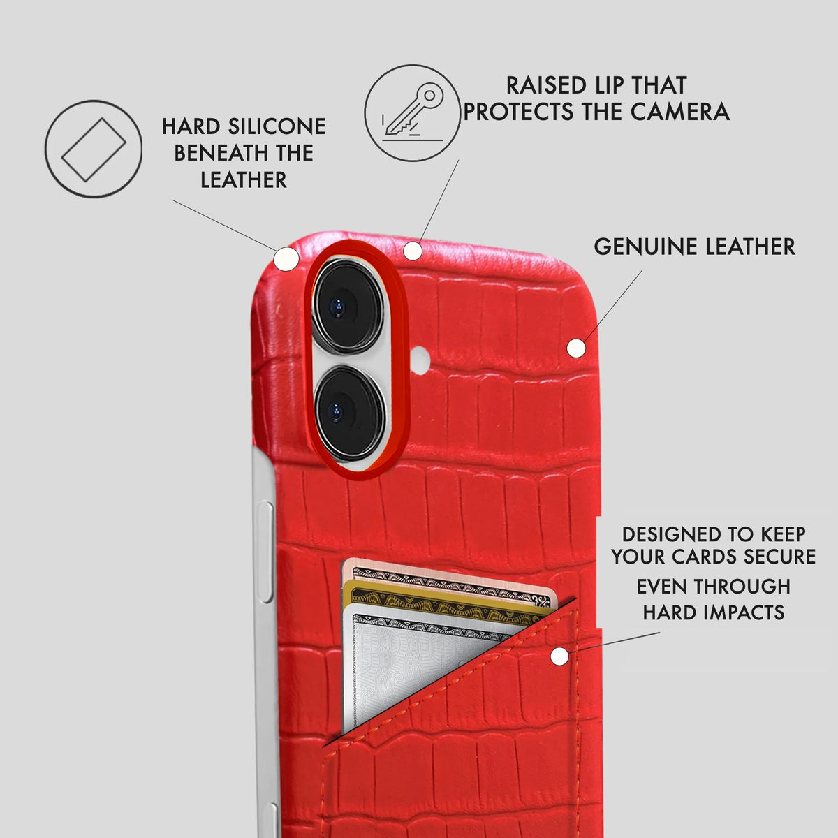 iPhone 16 Plus Leather Case — Vega Cardholder