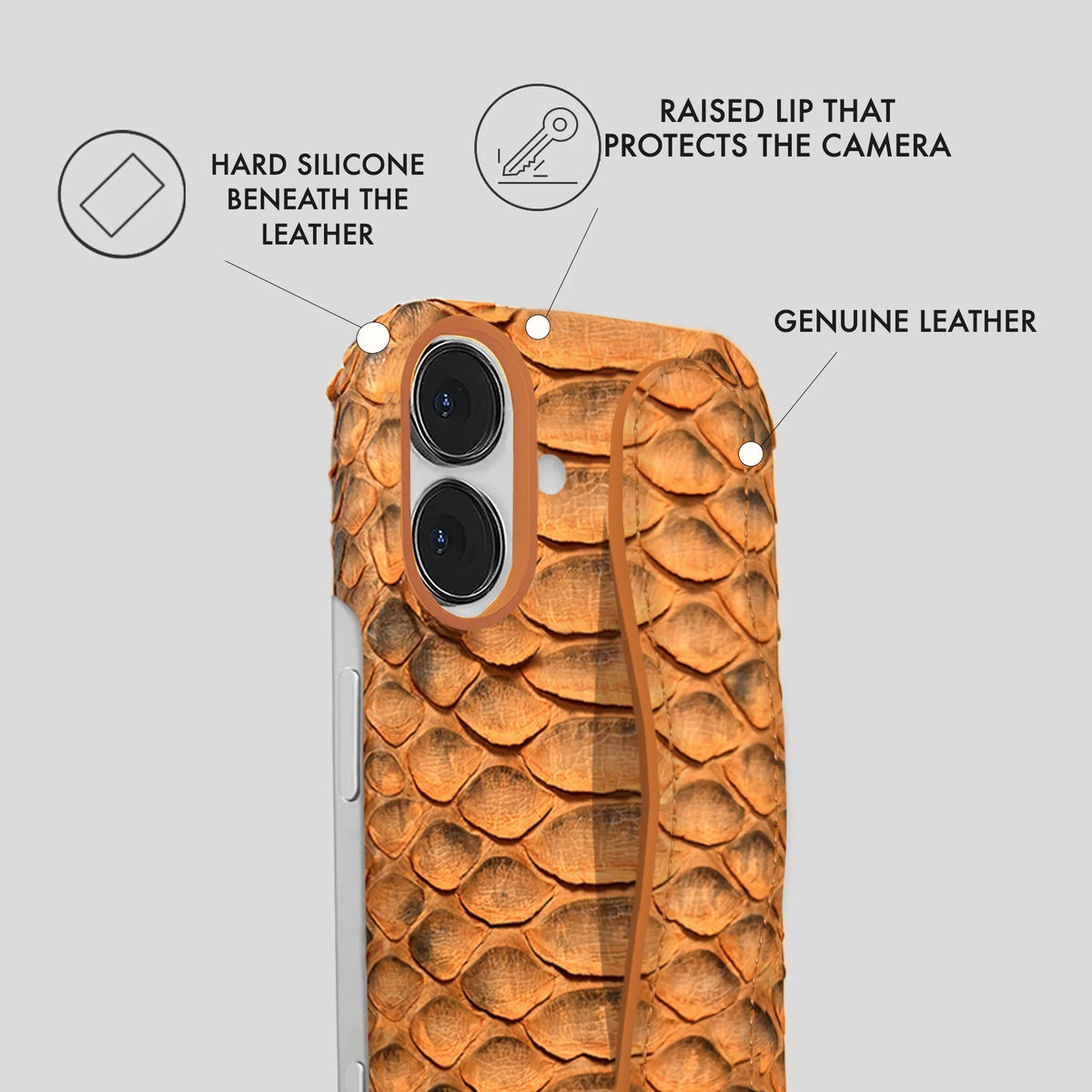 iPhone 16 Plus Leather Case — Piton Handle