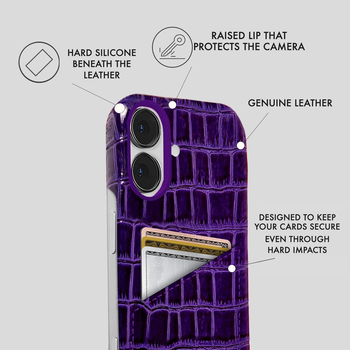 iPhone 16 Plus Leather Case — Vega Cardholder