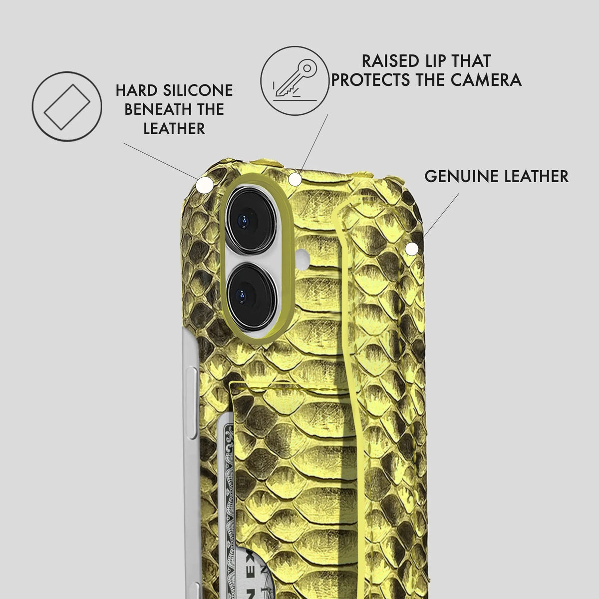 iPhone 16 Leather Case — Piton Handle Cardholder