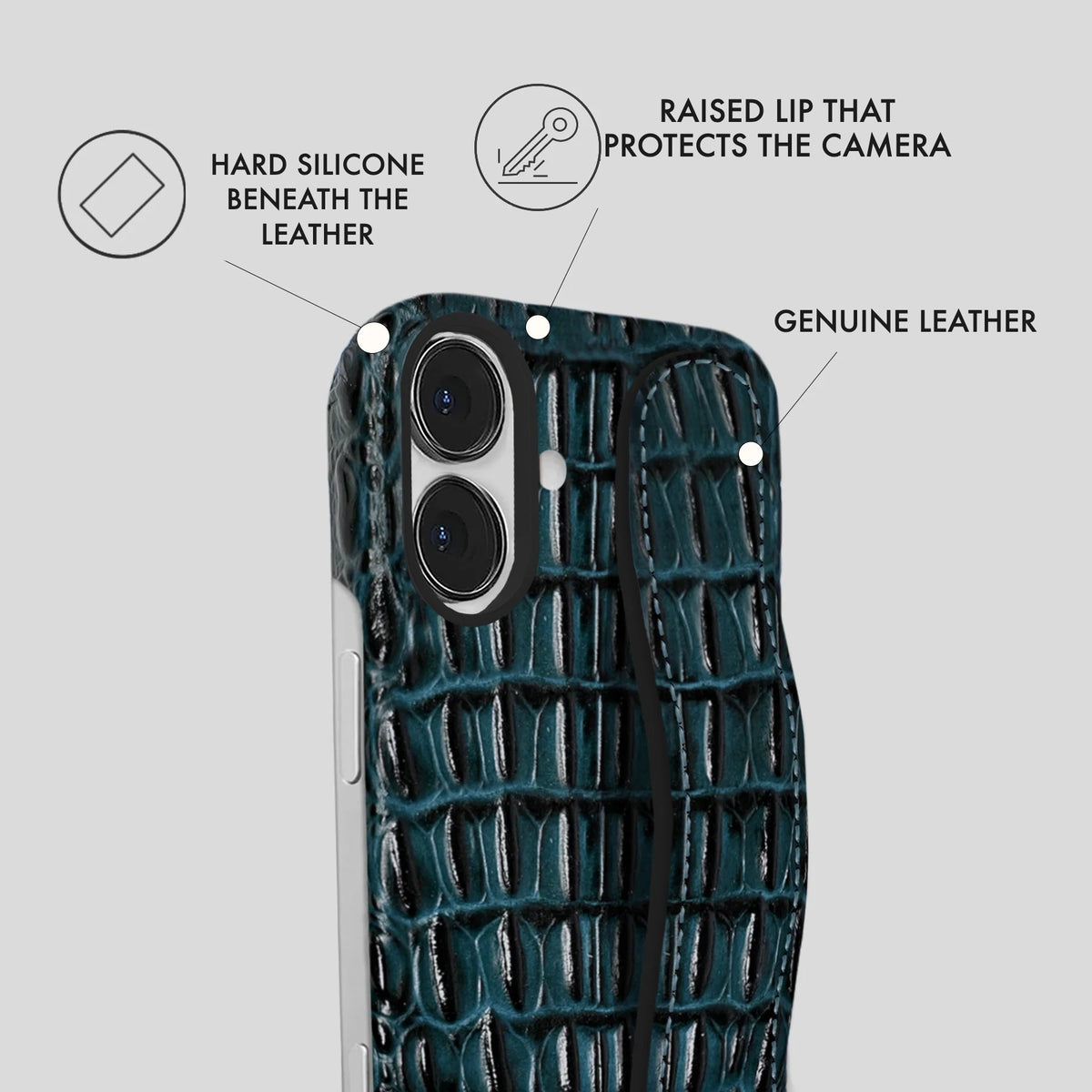 iPhone 16 Plus Leather Case — Titan Handle