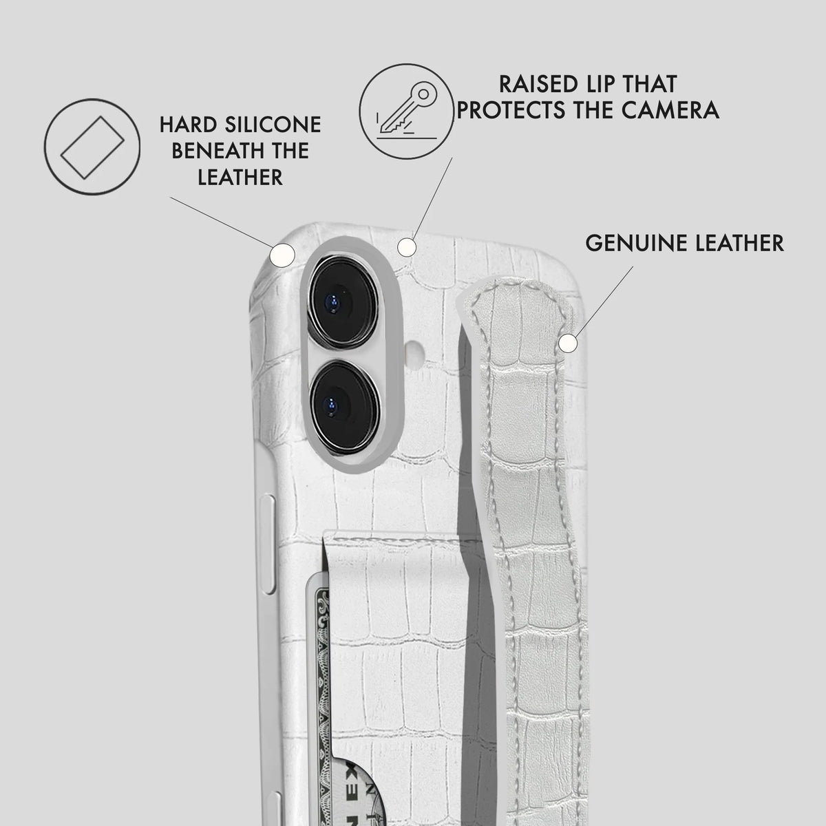 iPhone 16 Leather Case — Vega Handle Cardholder