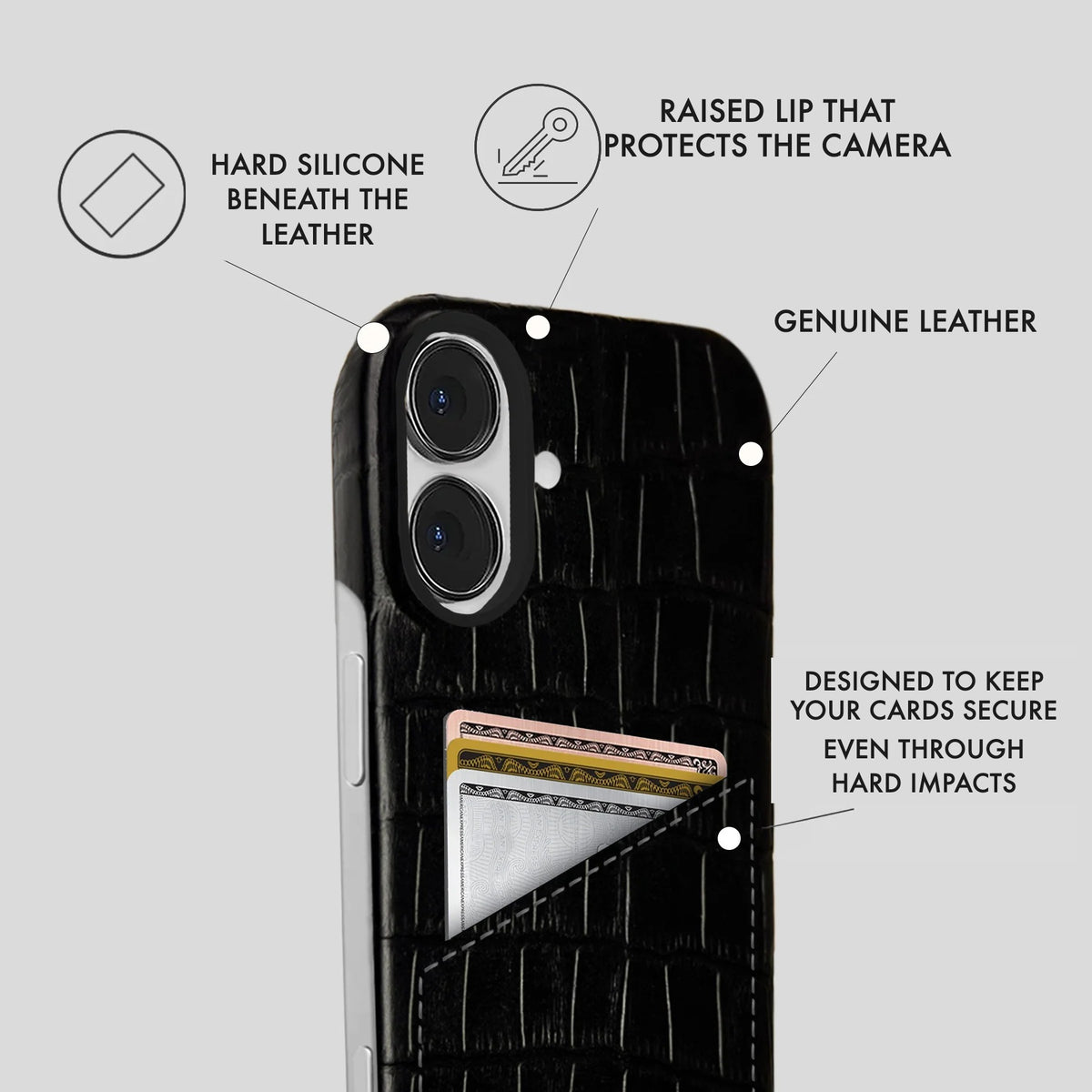 iPhone 16 Plus Leather Case — Vega Cardholder