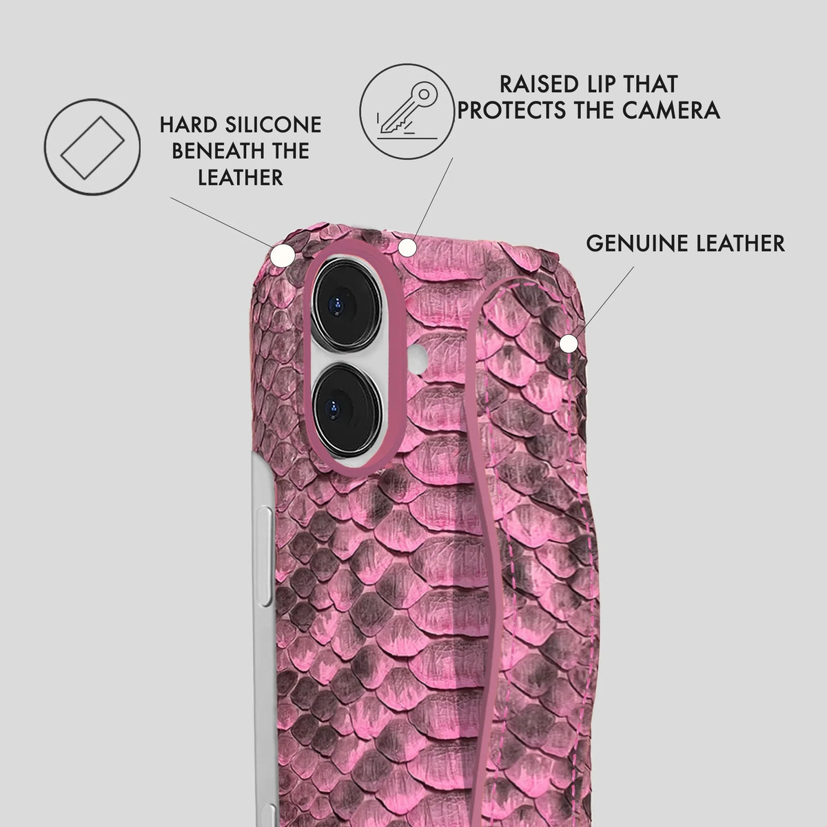 iPhone 16 Plus Leather Case — Piton Handle