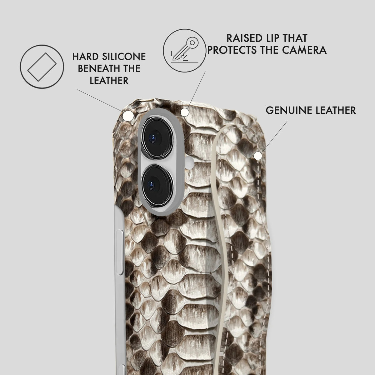 iPhone 16 Plus Leather Case — Piton Handle