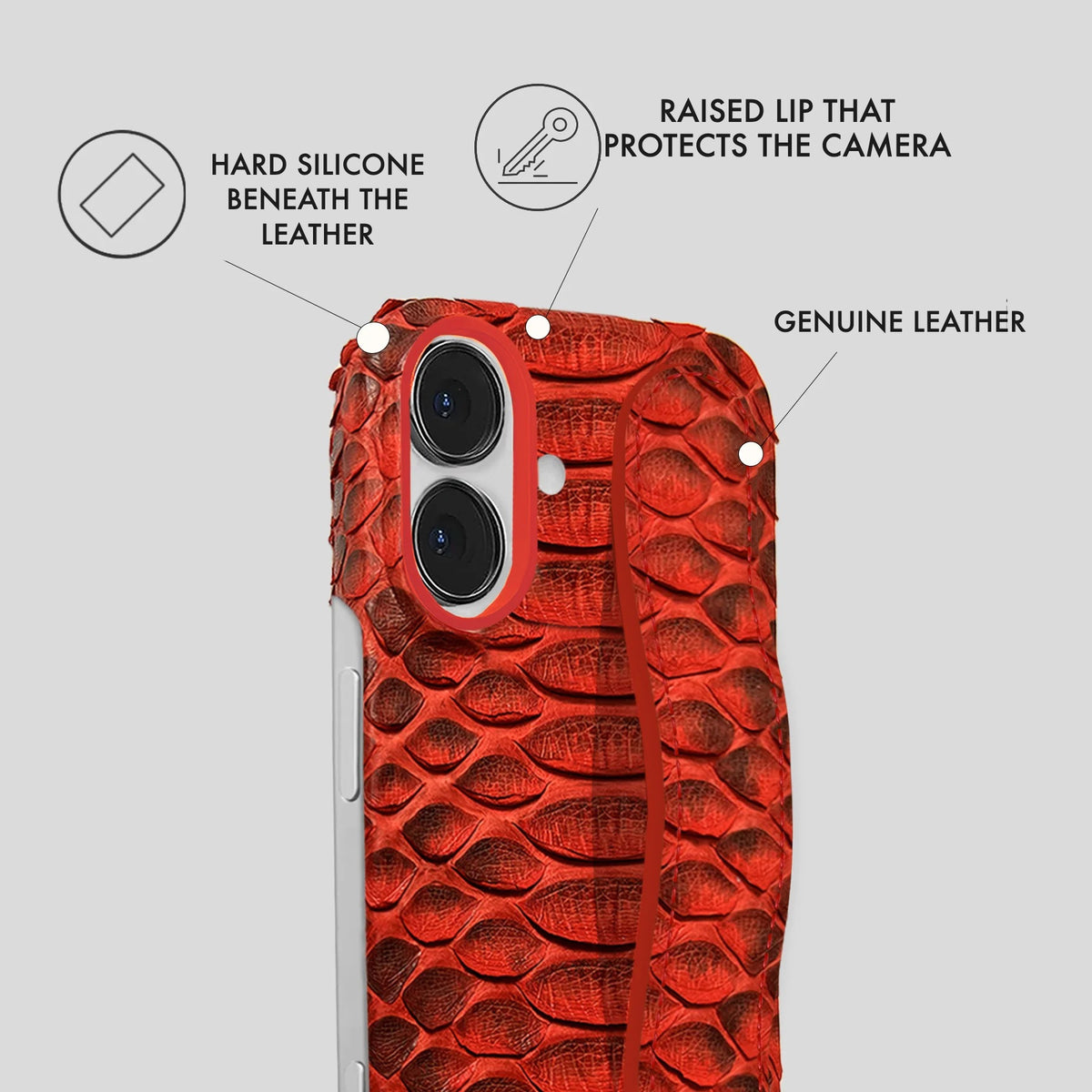 iPhone 16 Plus Leather Case — Piton Handle