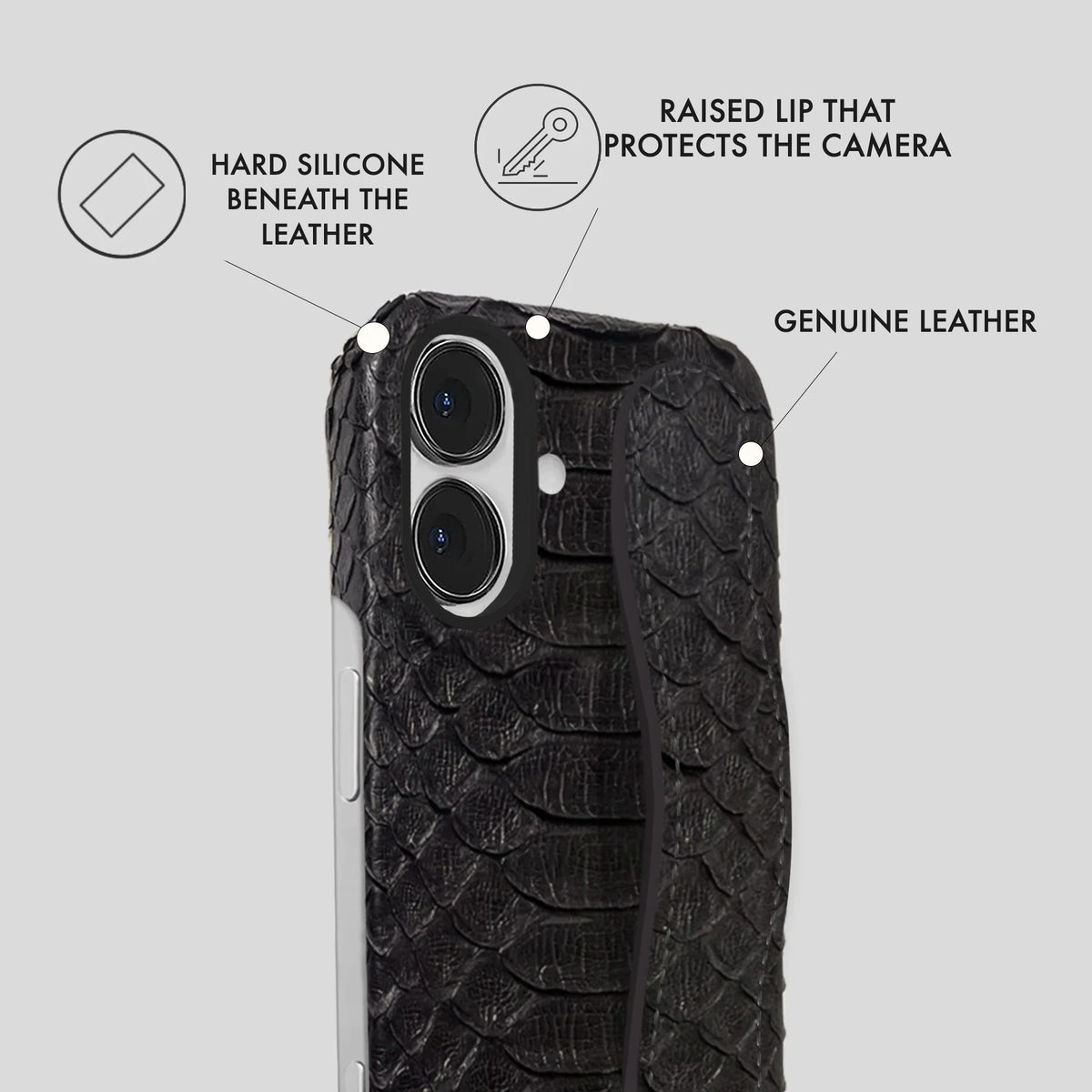 iPhone 16 Plus Leather Case — Piton Handle