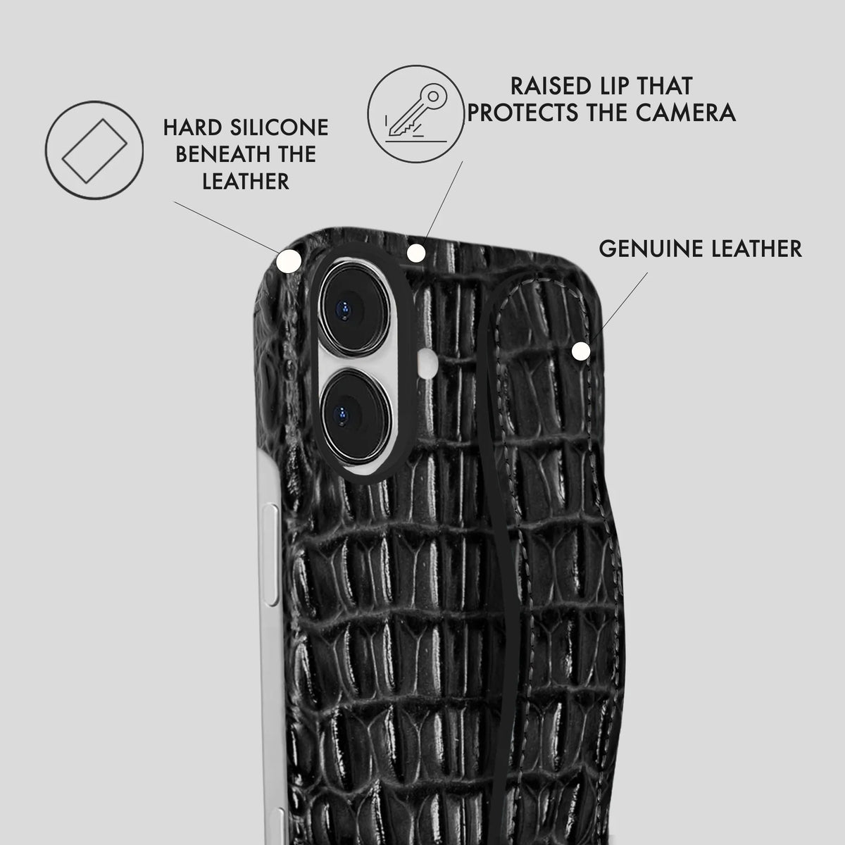 iPhone 16 Plus Leather Case — Titan Handle