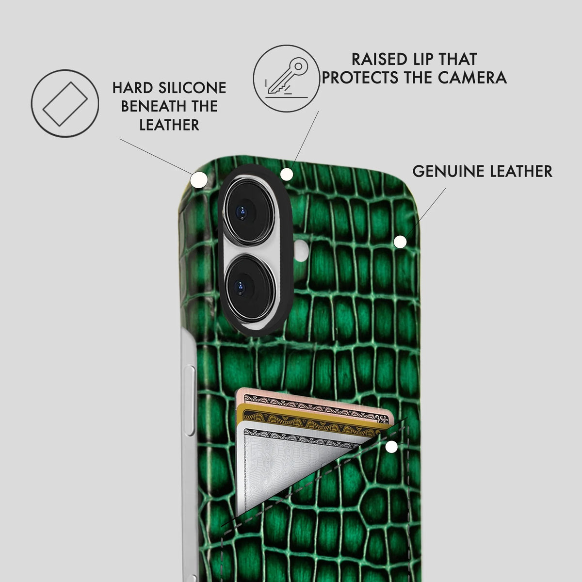 iPhone 16 Leather Case — Lusso Cardholder