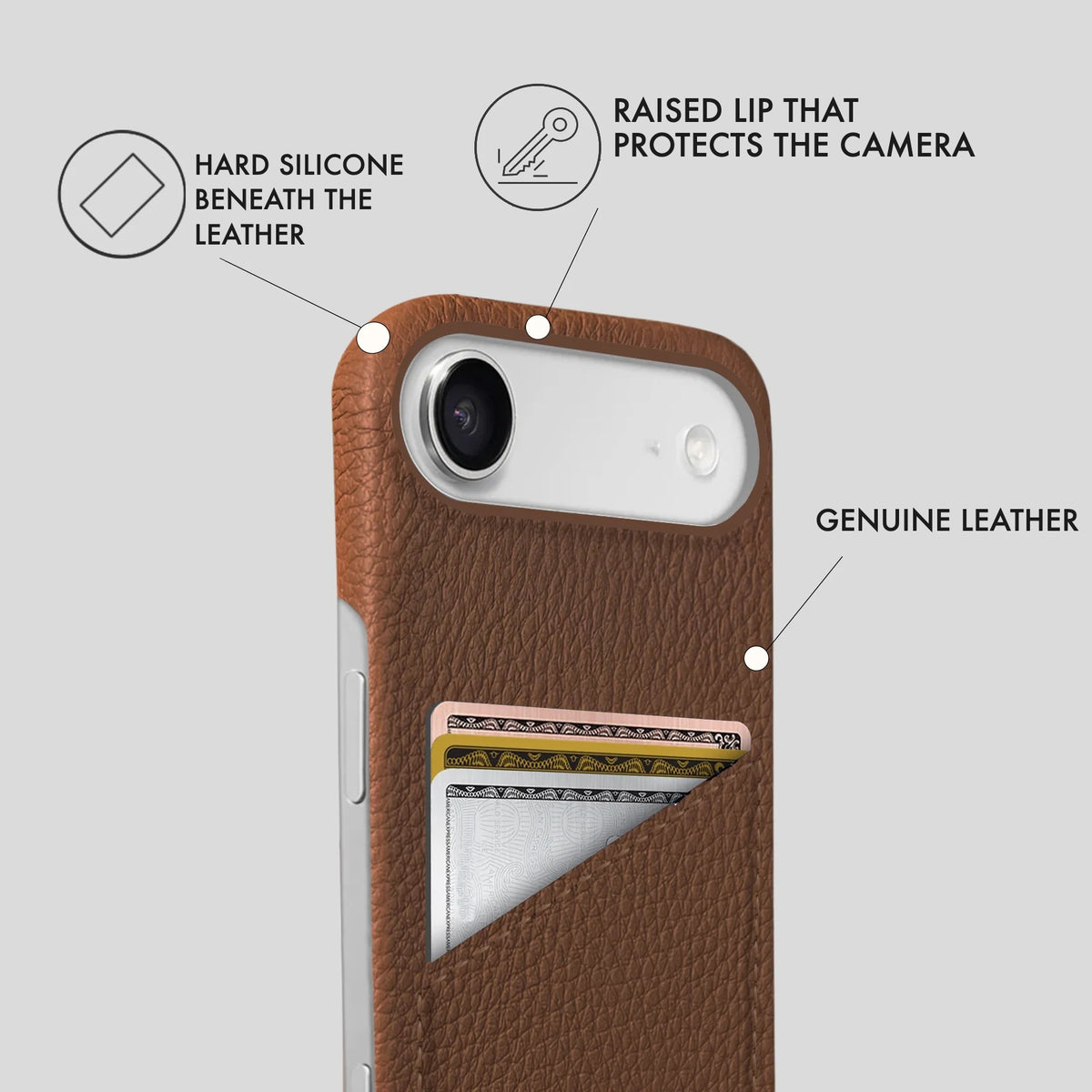 iPhone 17 Air Leather Case — Ashe Cardholder