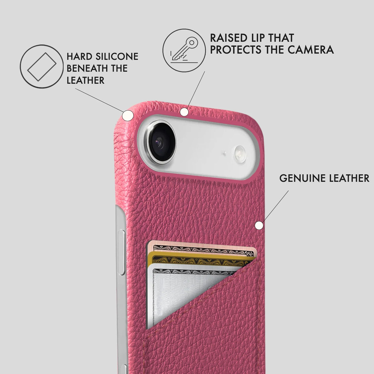 iPhone 17 Air Leather Case — Ashe Cardholder