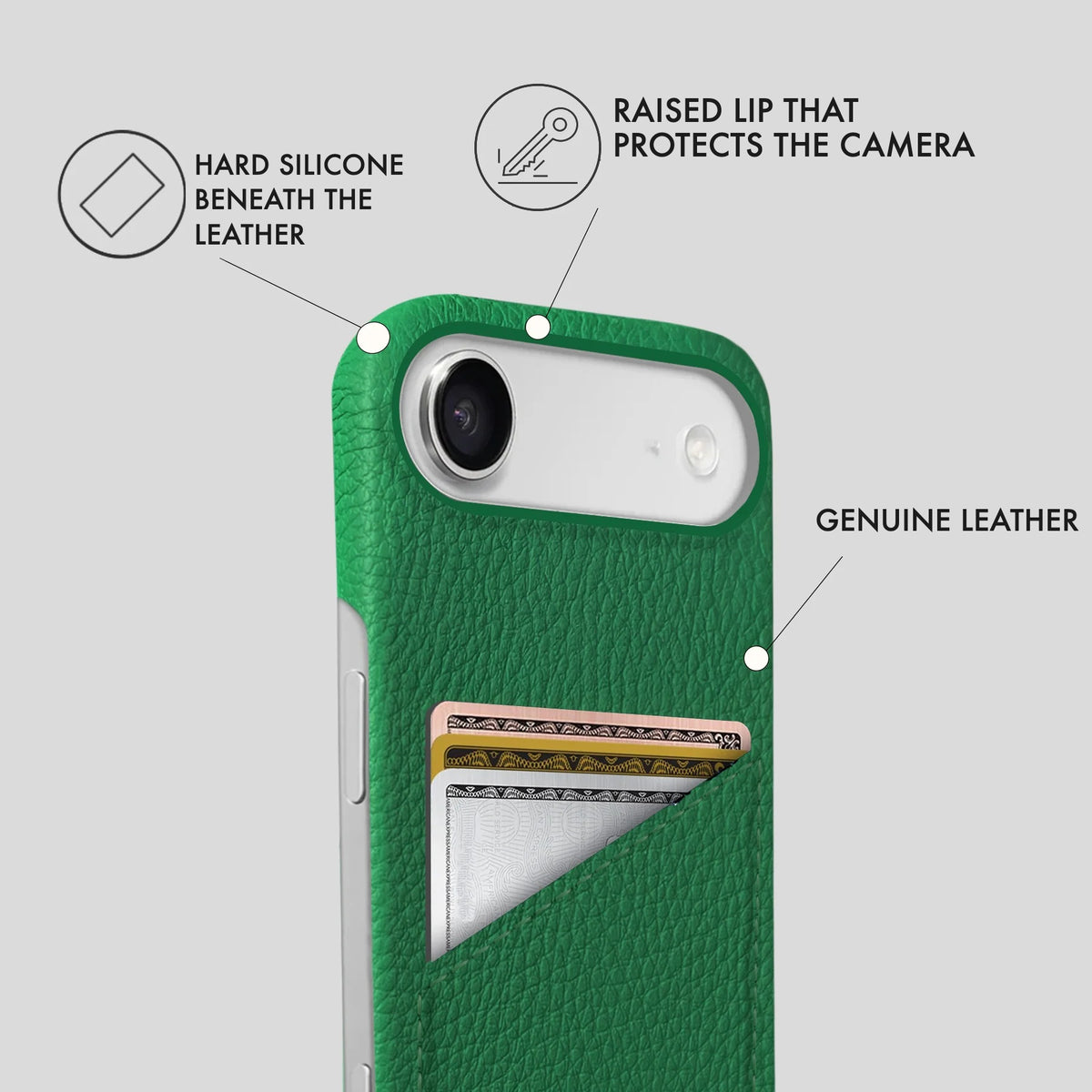 iPhone 17 Air Leather Case — Ashe Cardholder