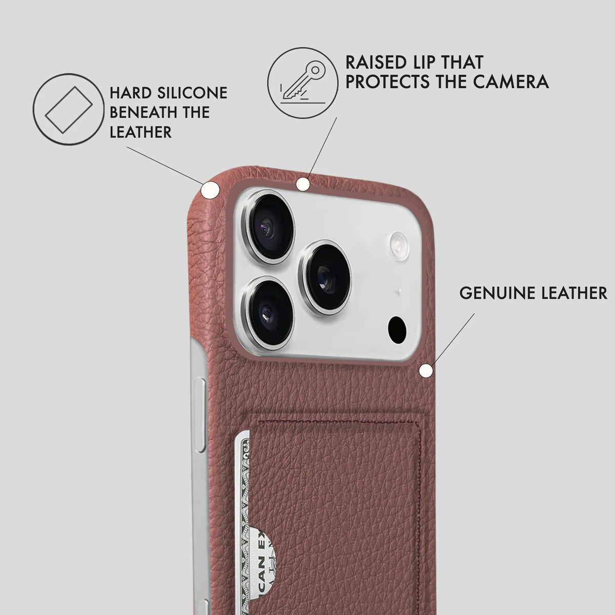 iPhone 17 Pro Leather Case — Ashe Cardholder