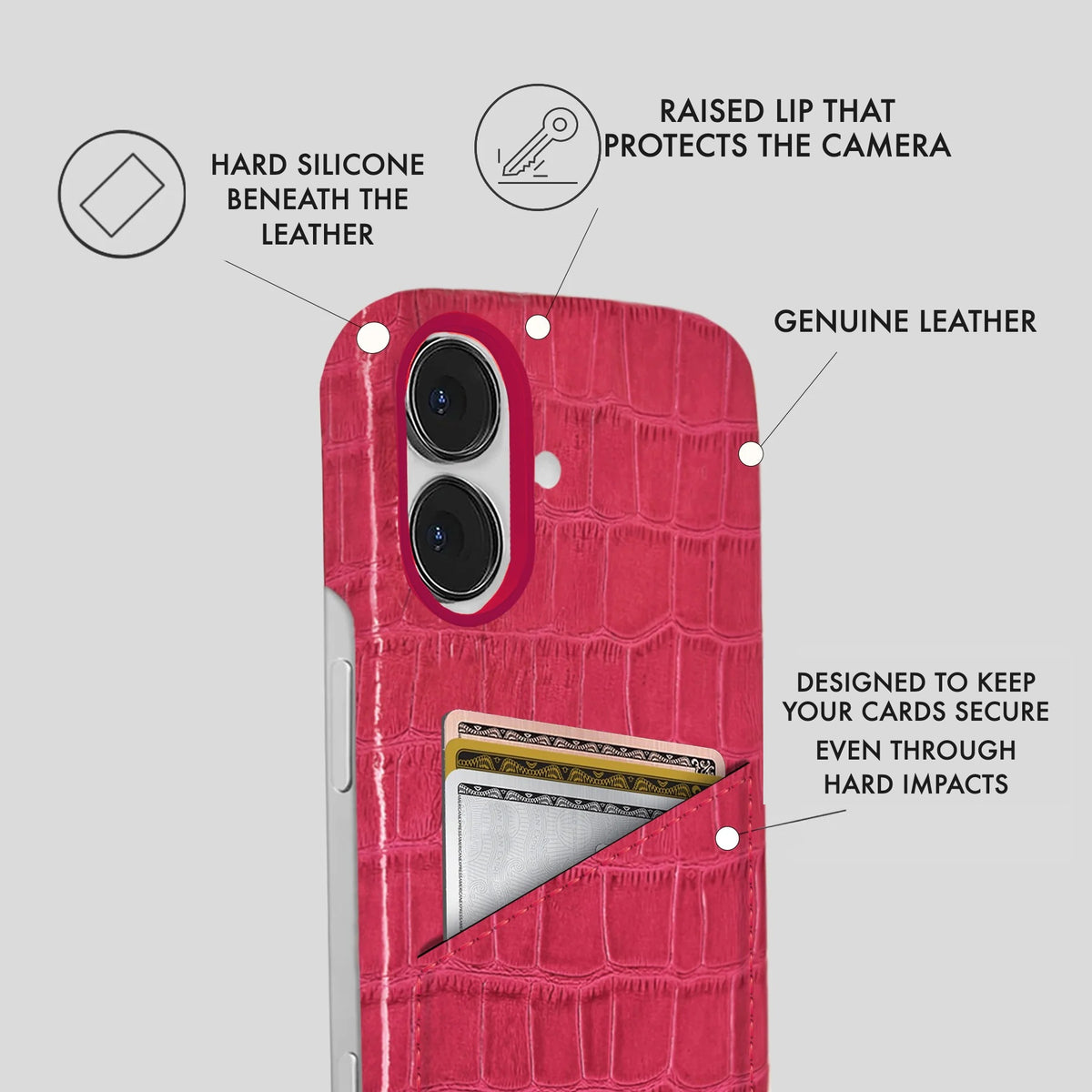 iPhone 16 Plus Leather Case — Vega Cardholder