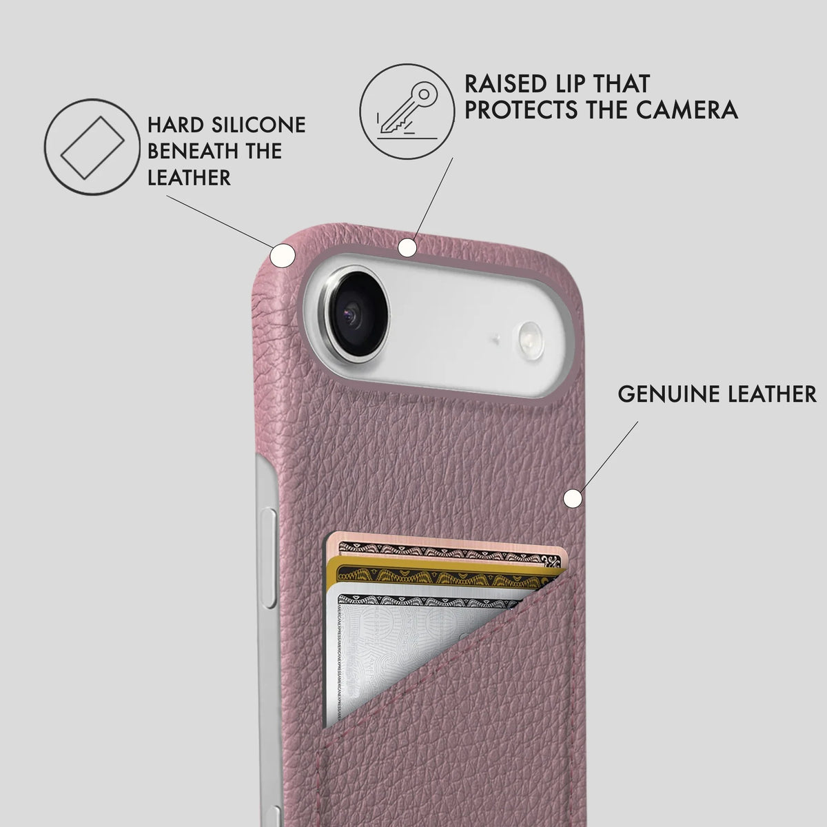 iPhone 17 Air Leather Case — Ashe Cardholder