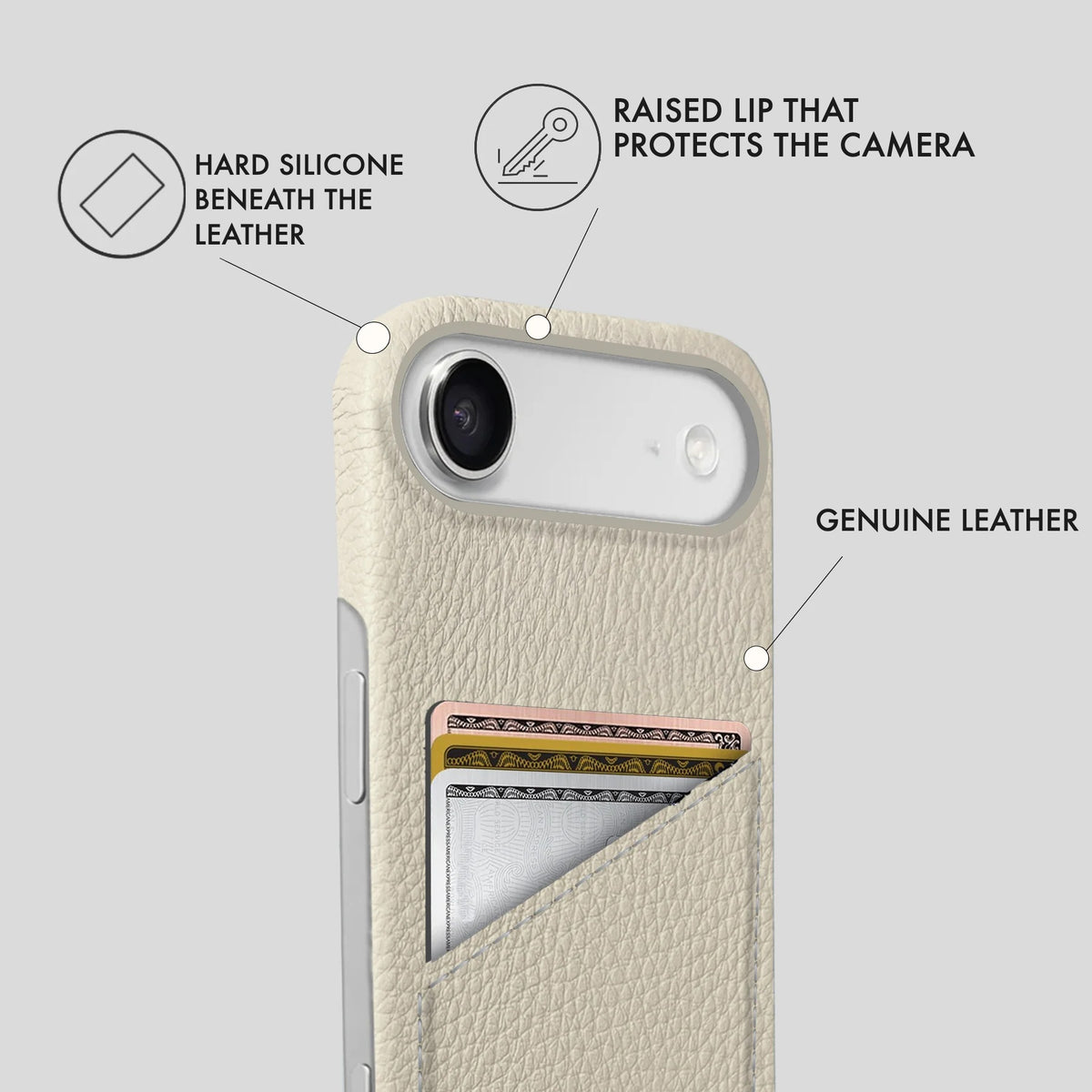 iPhone 17 Air Leather Case — Ashe Cardholder