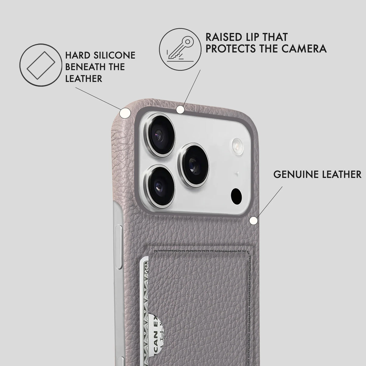 iPhone 17 Pro Leather Case — Ashe Cardholder