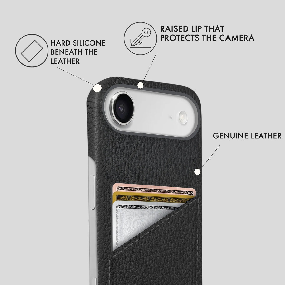 iPhone 17 Air Leather Case — Ashe Cardholder