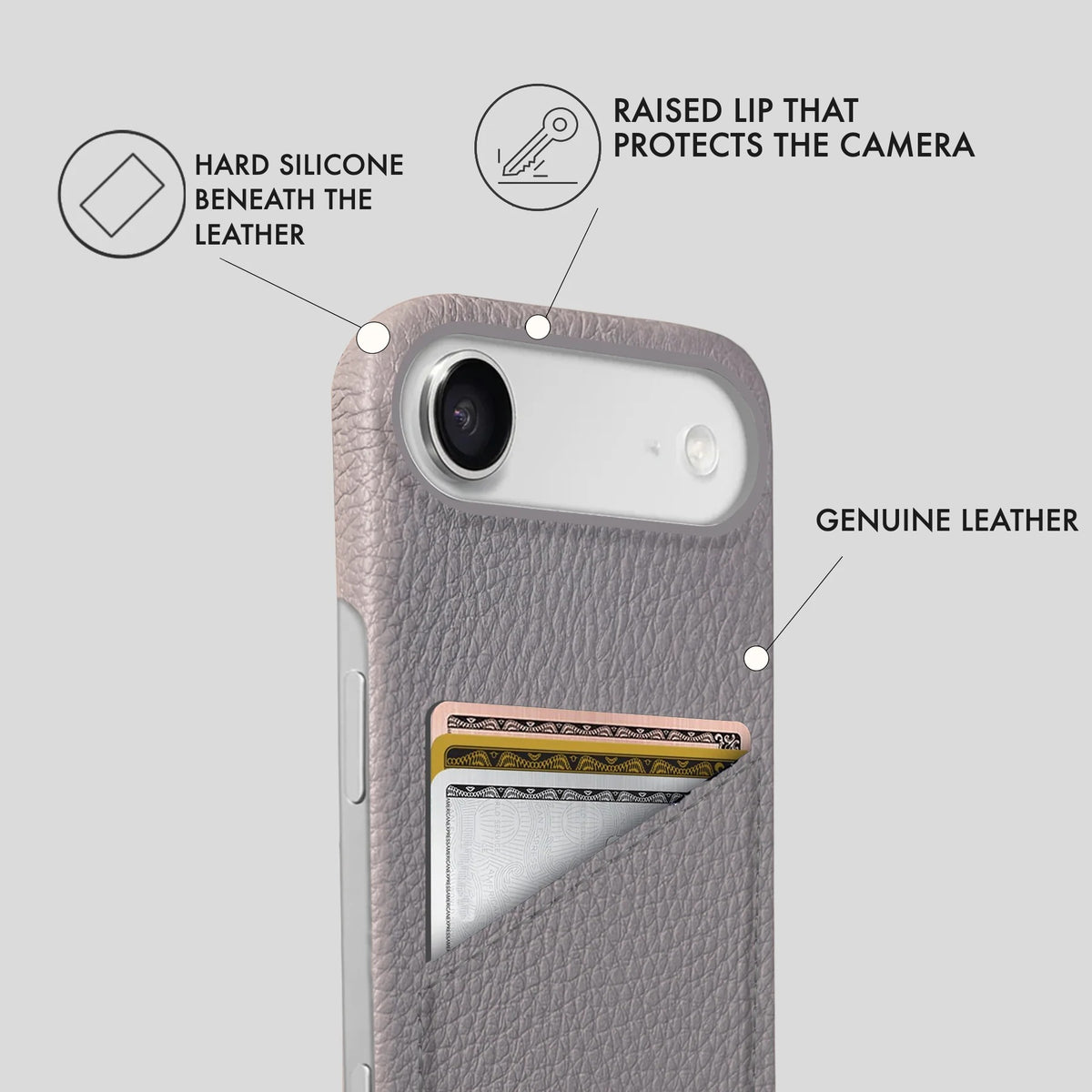 iPhone 17 Air Leather Case — Ashe Cardholder
