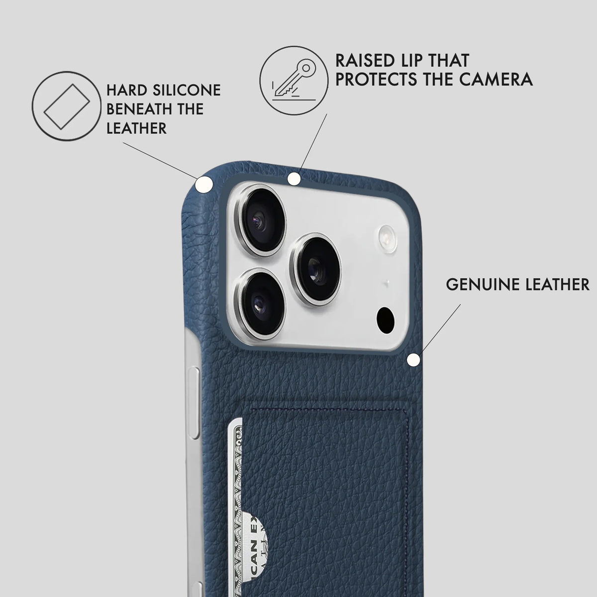 iPhone 17 Pro Leather Case — Ashe Cardholder