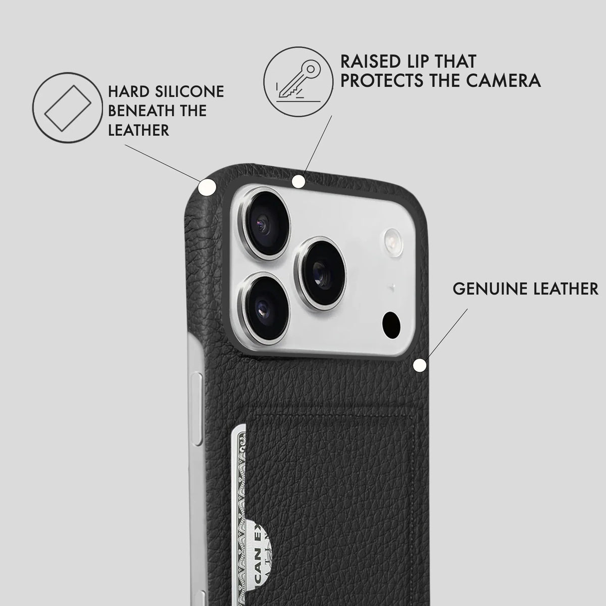 iPhone 17 Pro Leather Case — Ashe Cardholder