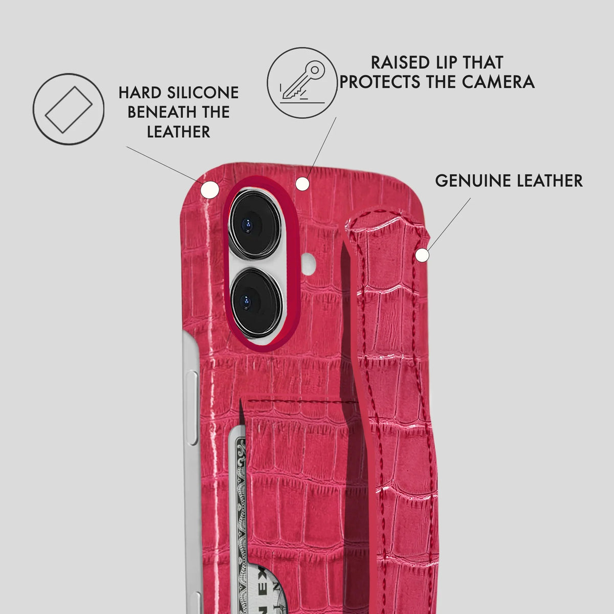 iPhone 16 Leather Case — Vega Handle Cardholder
