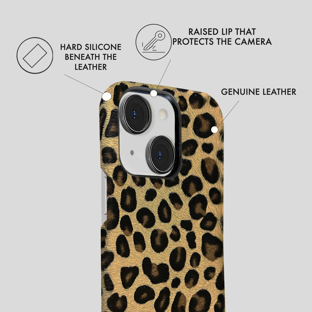 iPhone 14 Leather Case — Leopard