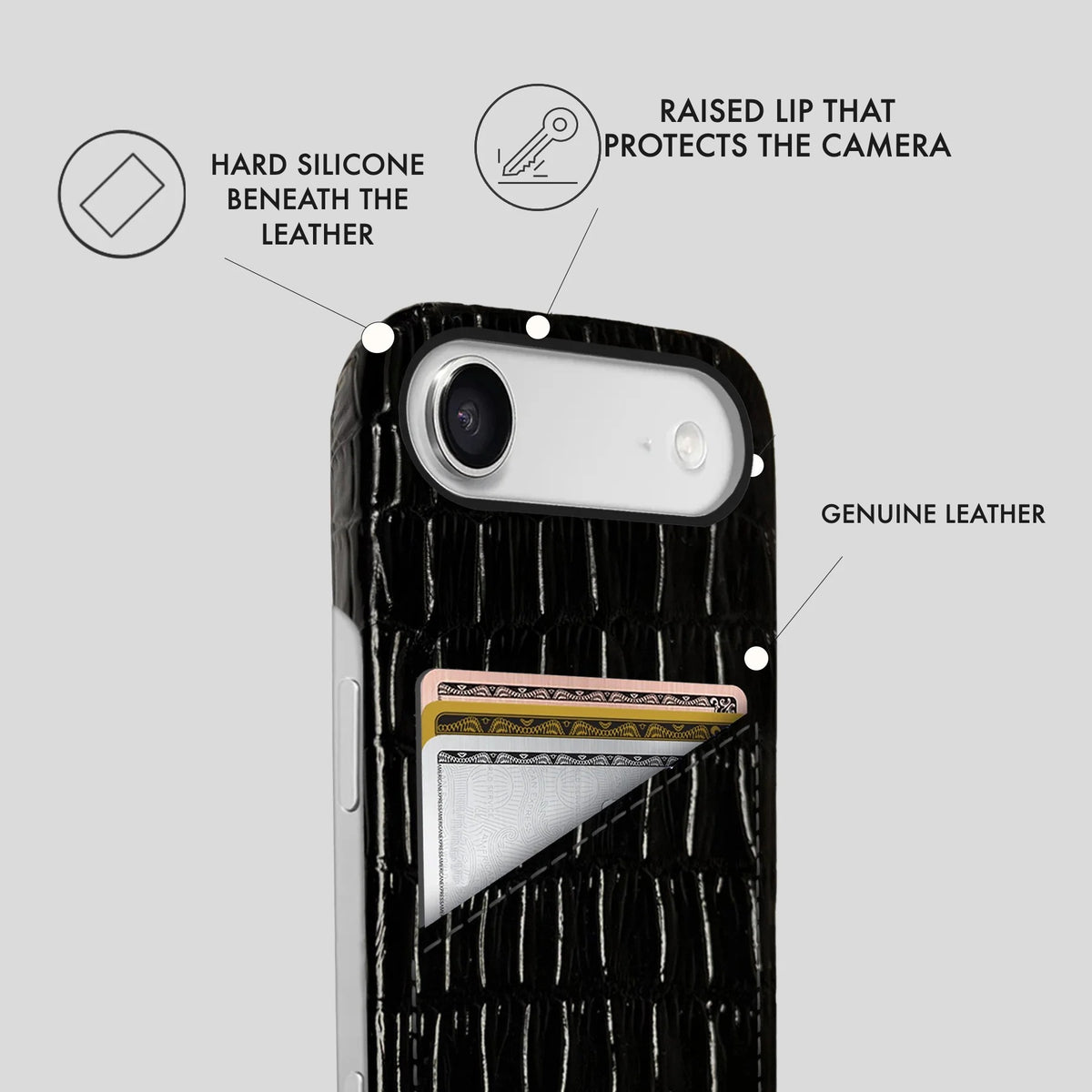 iPhone 17 Air Leather Case — Vega Cardholder