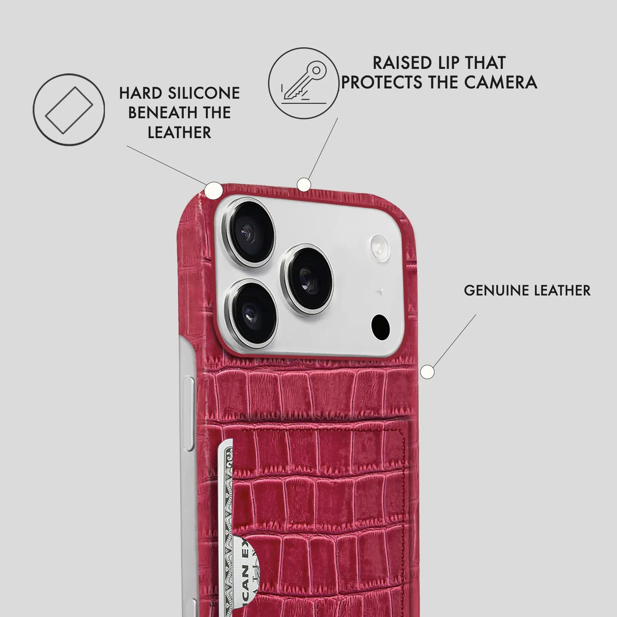 iPhone 17 Pro Leather Case — Vega Cardholder