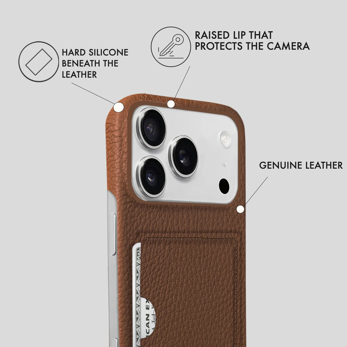 iPhone 17 Pro Leather Case — Ashe Cardholder