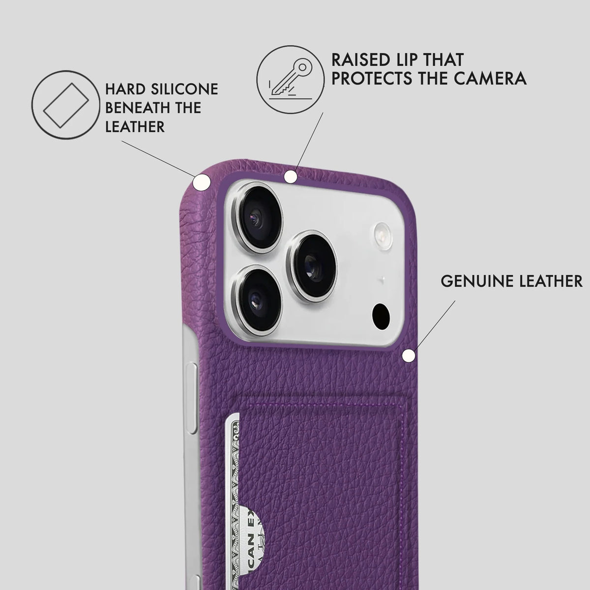 iPhone 17 Pro Leather Case — Ashe Cardholder