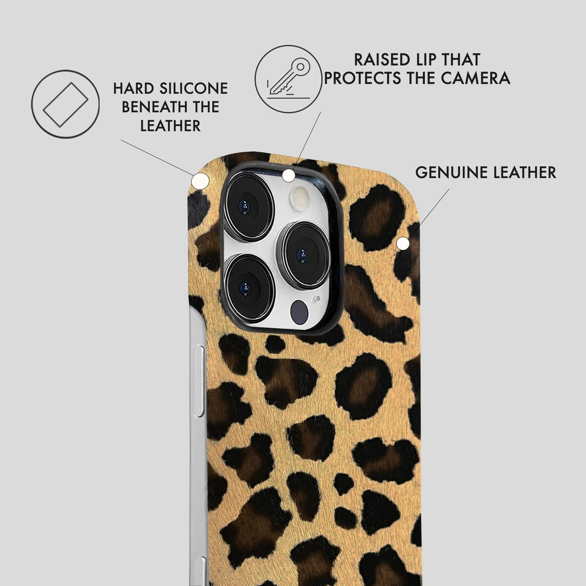 iPhone 17 Pro Max Leather Case — Leopard