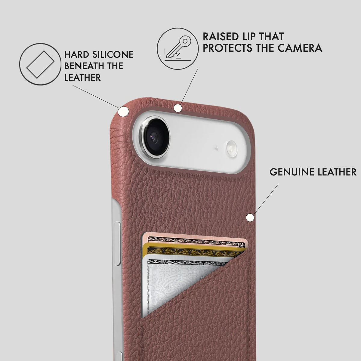 iPhone 17 Air Leather Case — Ashe Cardholder