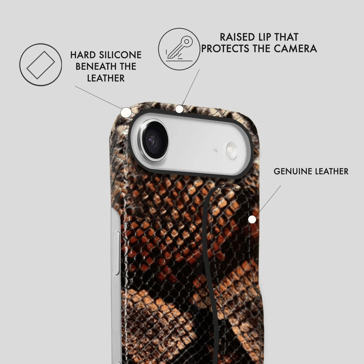 iPhone 17 Air Leather Case — Elise Handle