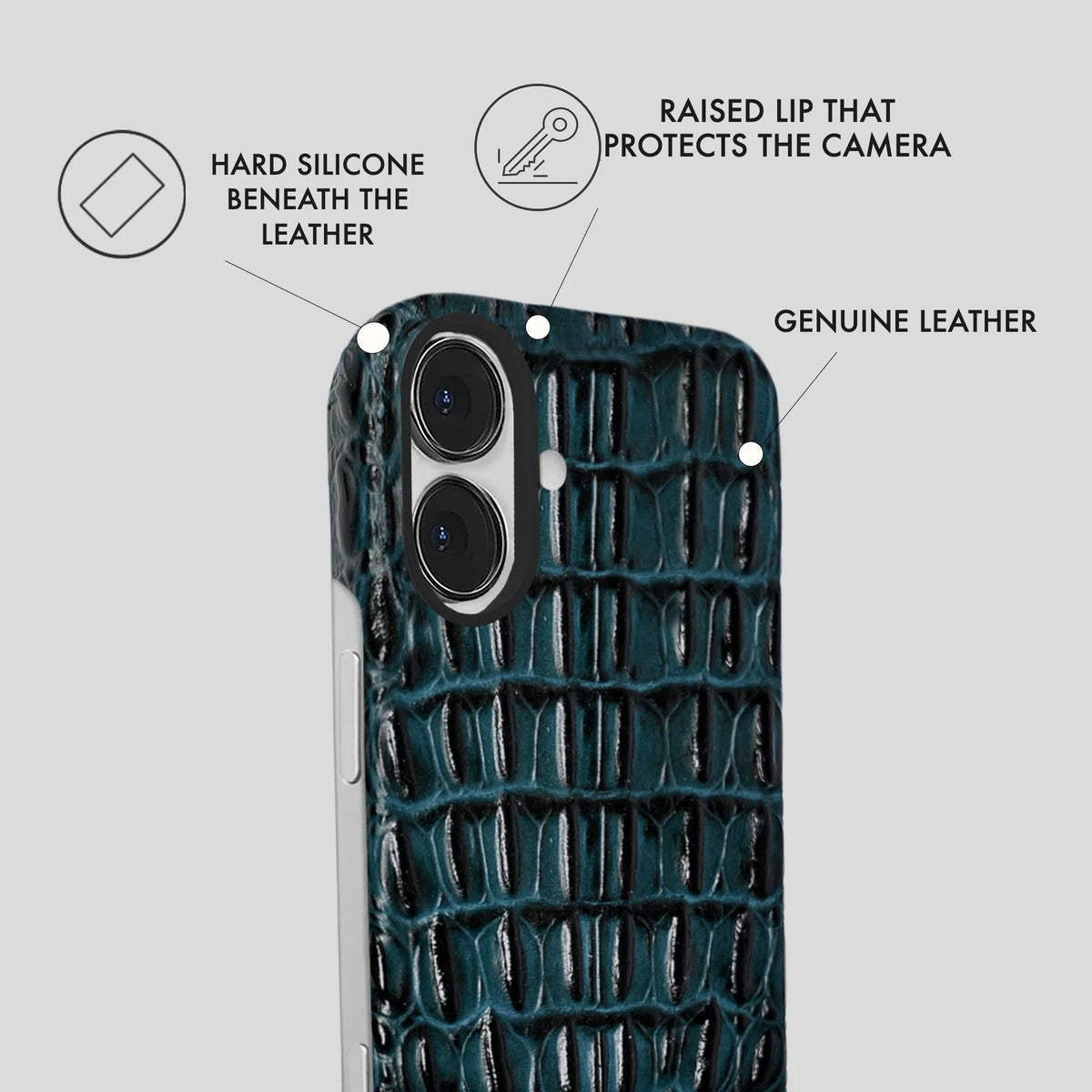 iPhone 16 Plus Leather Case — Titan