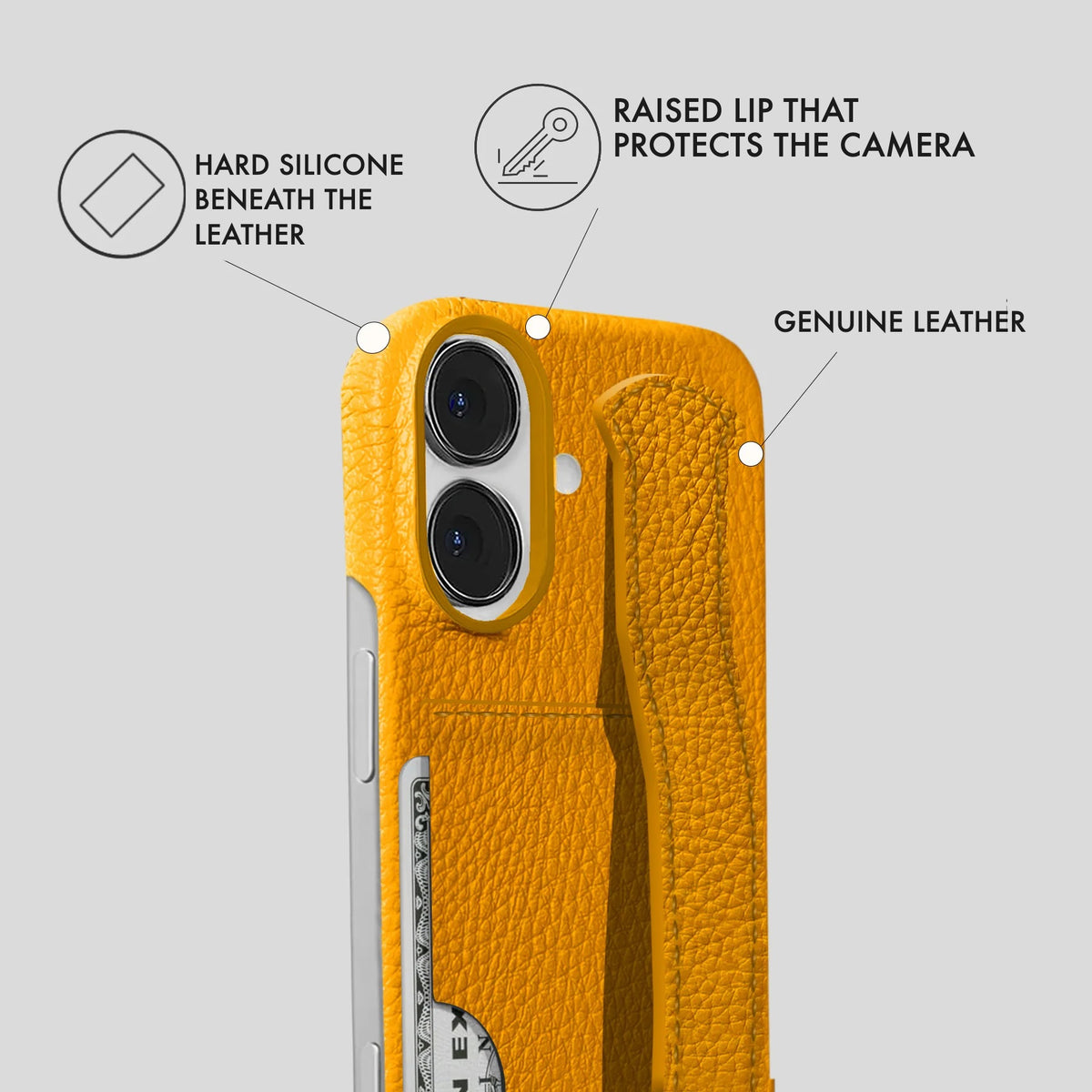 iPhone 16 Plus Leather Case — Ashe Handle Cardholder