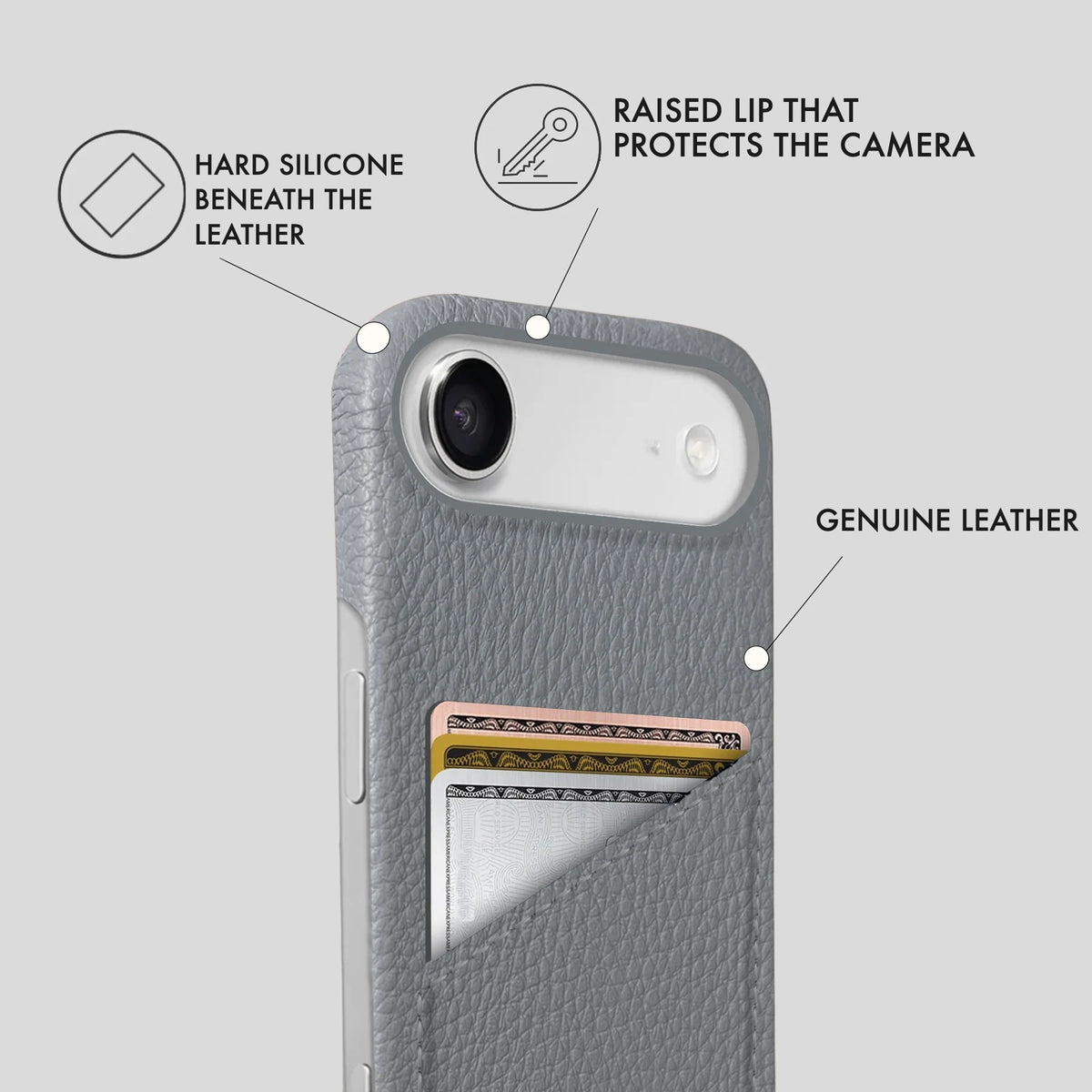 iPhone 17 Air Leather Case — Ashe Cardholder