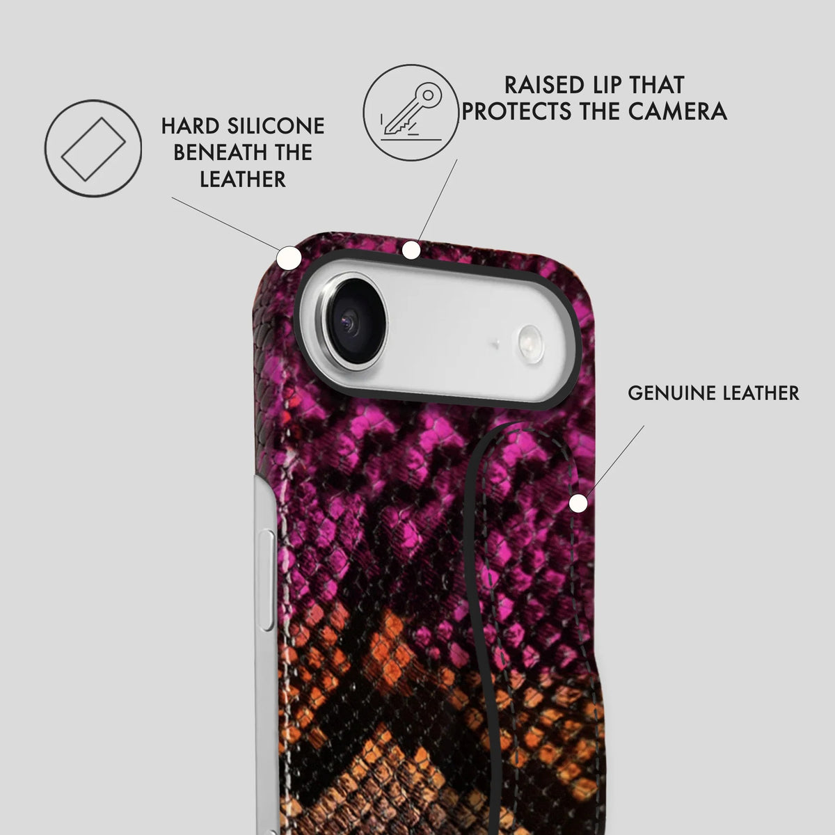 iPhone 17 Air Leather Case — Elise Handle